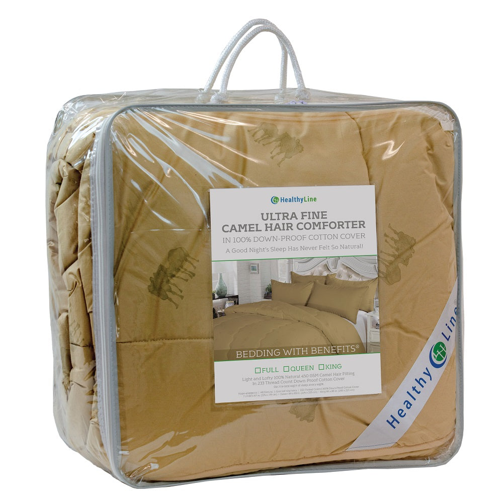 Natural Camel Hair 450 GSM Winter Comforter in 100% Down-Proof Cotton Shell