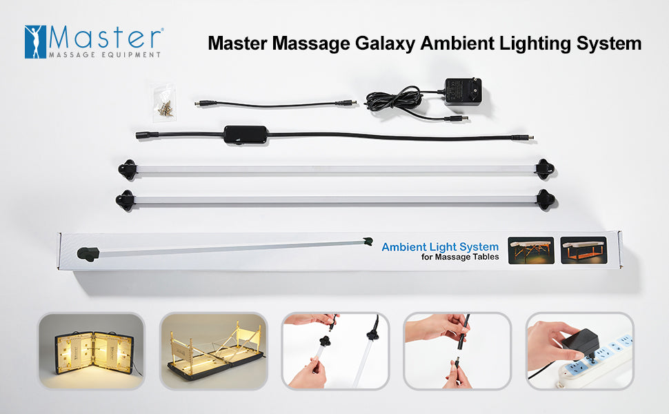 Master Massage 28" Argo Portable Massage Table Package with Ambient Light System
