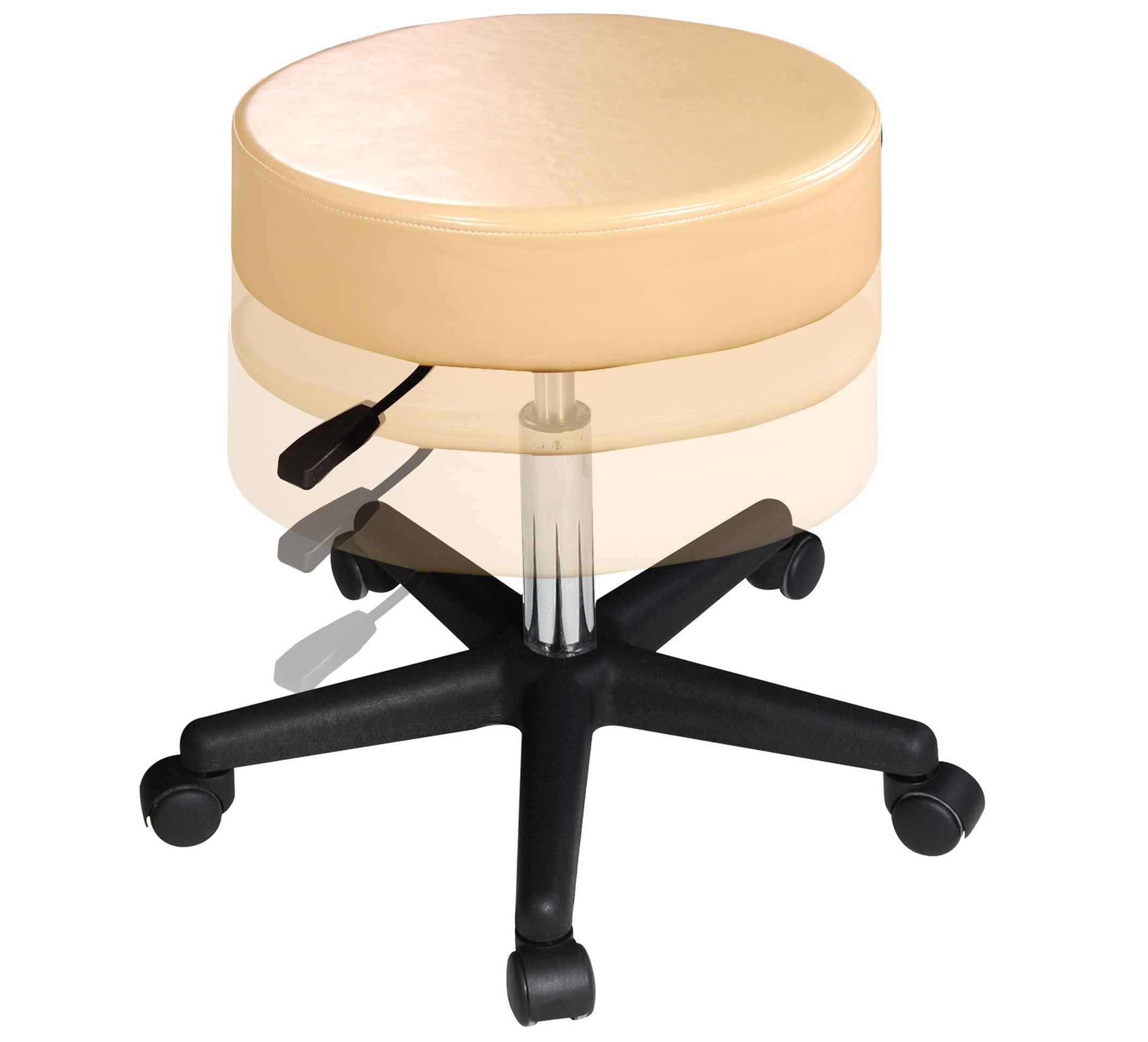 Master Massage Beauty Rolling Swivel Hydraulic Massage Stool Cream Luster Color