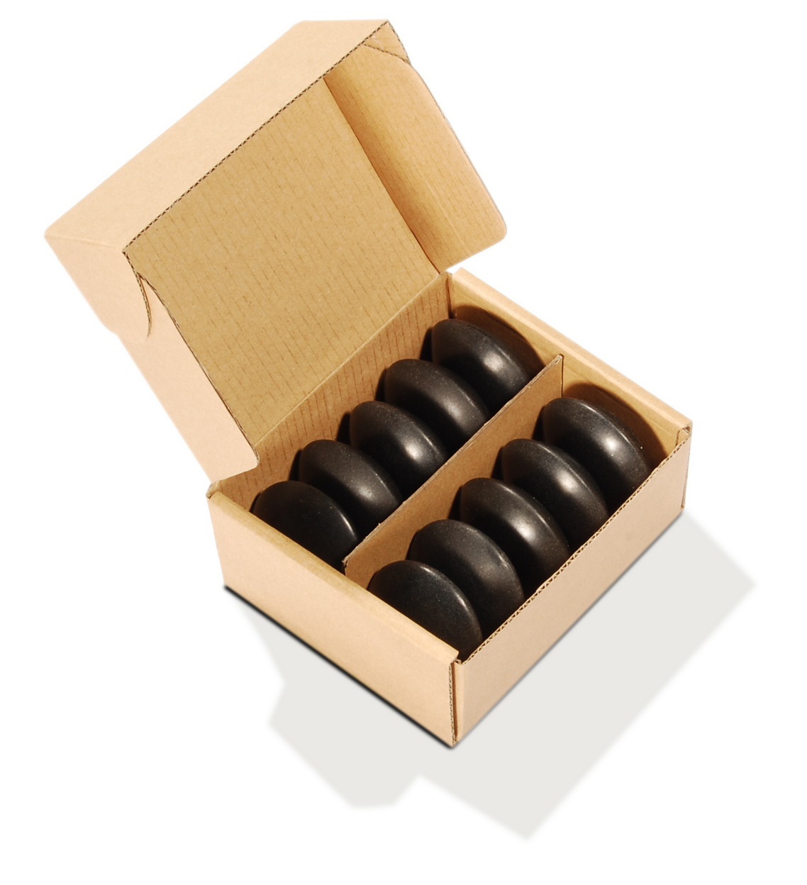 Master Massage Contour shape Malteser  Balsalt Stone for Hot Stone Massage 10 Piece Pack