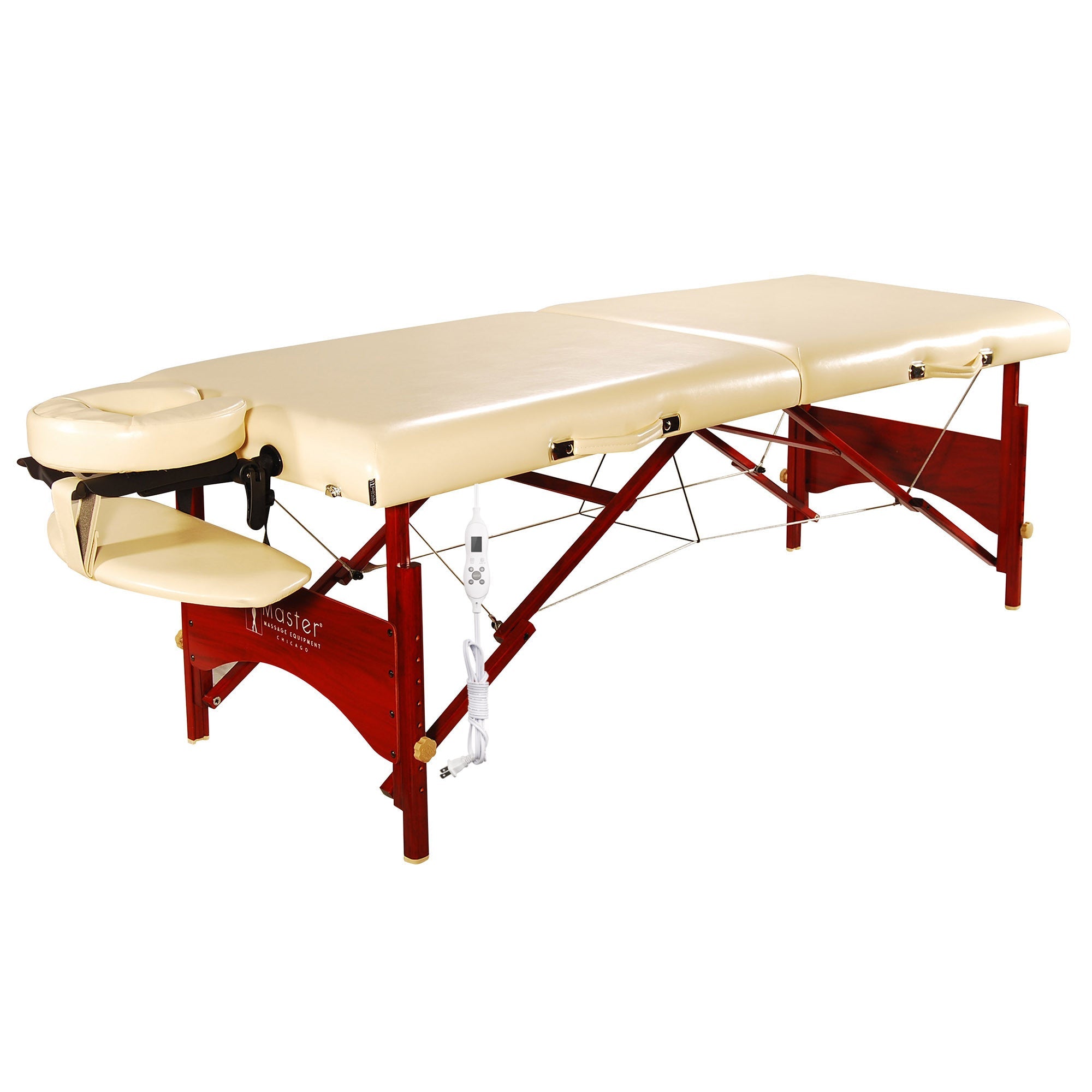 Master Massage 28" Caribbean™ Portable Massage Table Package with THERMA-TOP® - Built-In Adjustable Heating System and Memory Foam! (Cream)