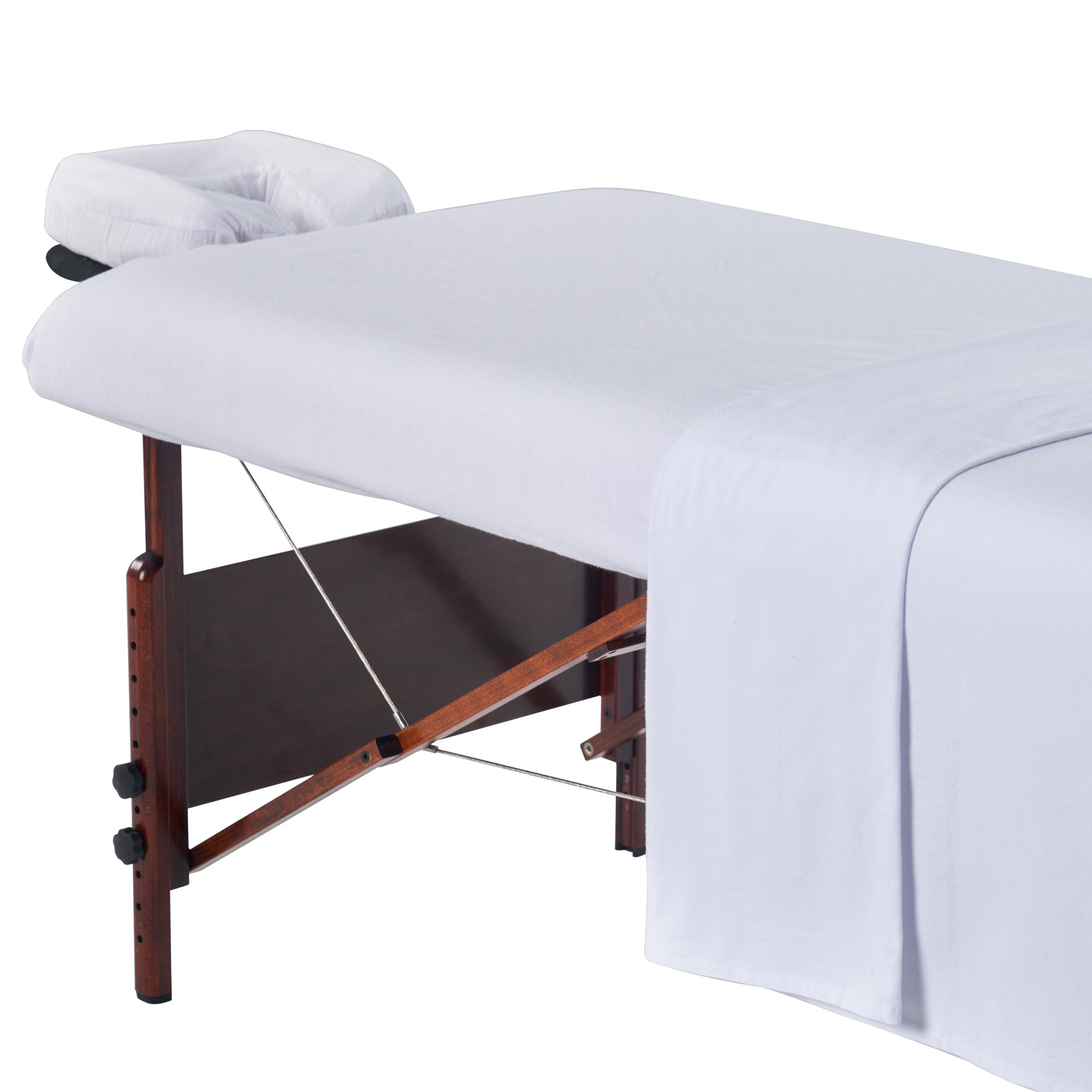 Master Massage Cotton Flannel Sheets Set (3 Piece Set) Massage Table Cover Set, Beauty Salon SPA Bed Replacement Cover, Includes Table Cover, Face Cushion Cover, Table Sheet (Pure White)