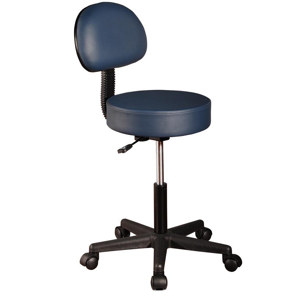 Master Massage Pneumatic Rolling Massage Stool with Backrest, Royal blue