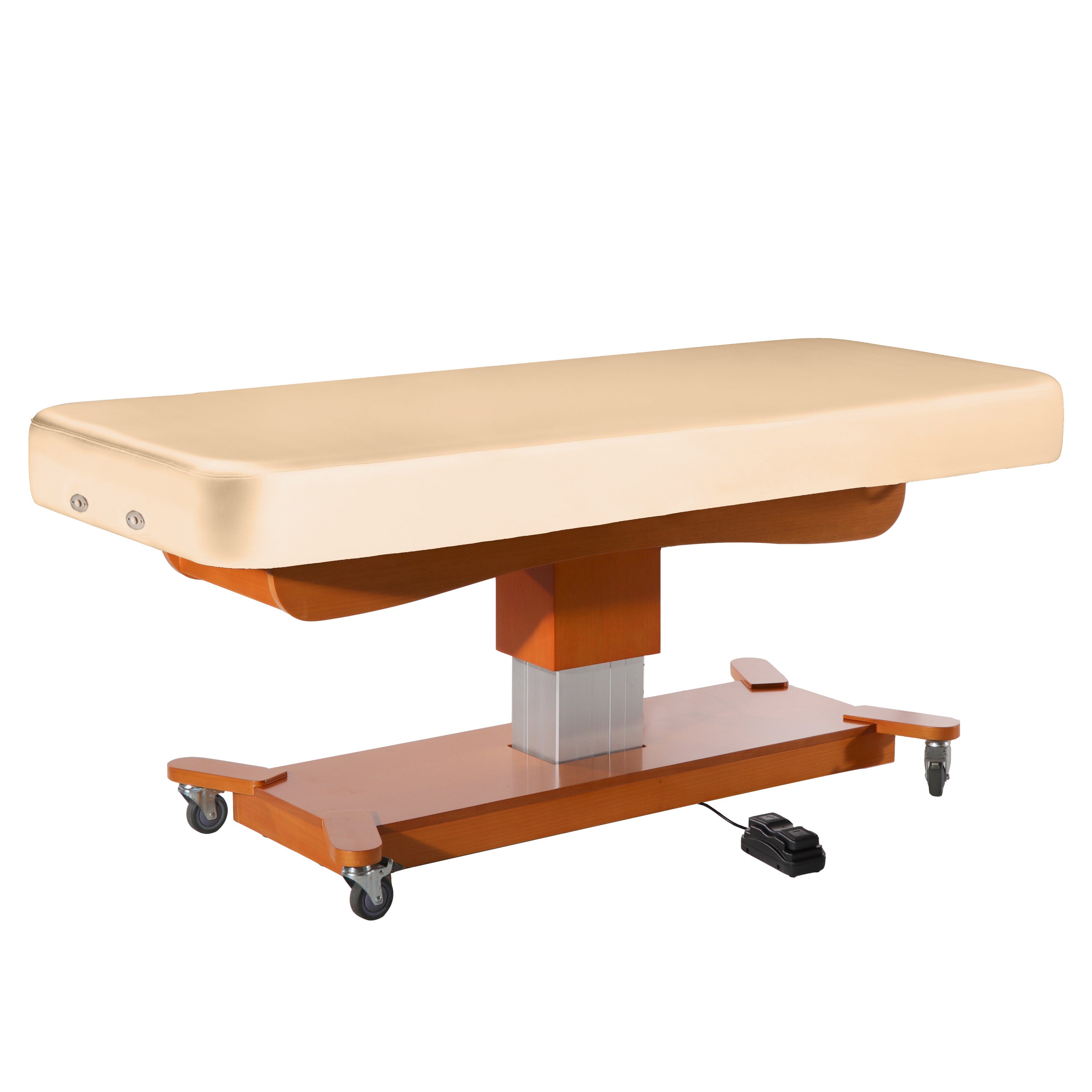 Master Massage® Maxking Comfort Electric Lift Spa Salon Stationary Pedestal Flat Beauty Bed Cream