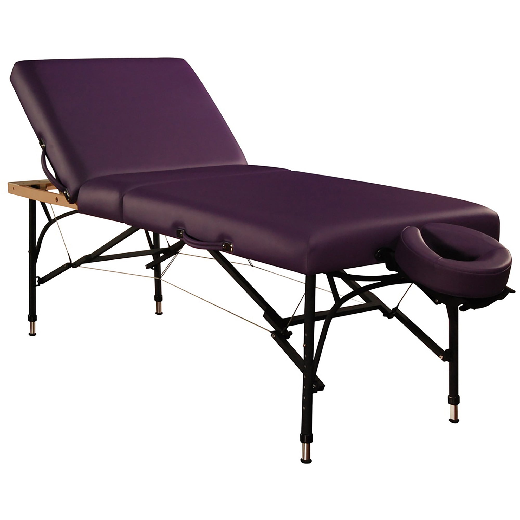 Master Massage 29" Violet Tilt Salon Portable Aluminum Massage Table Package 3 Section Liftback Tilting Backrest Purple