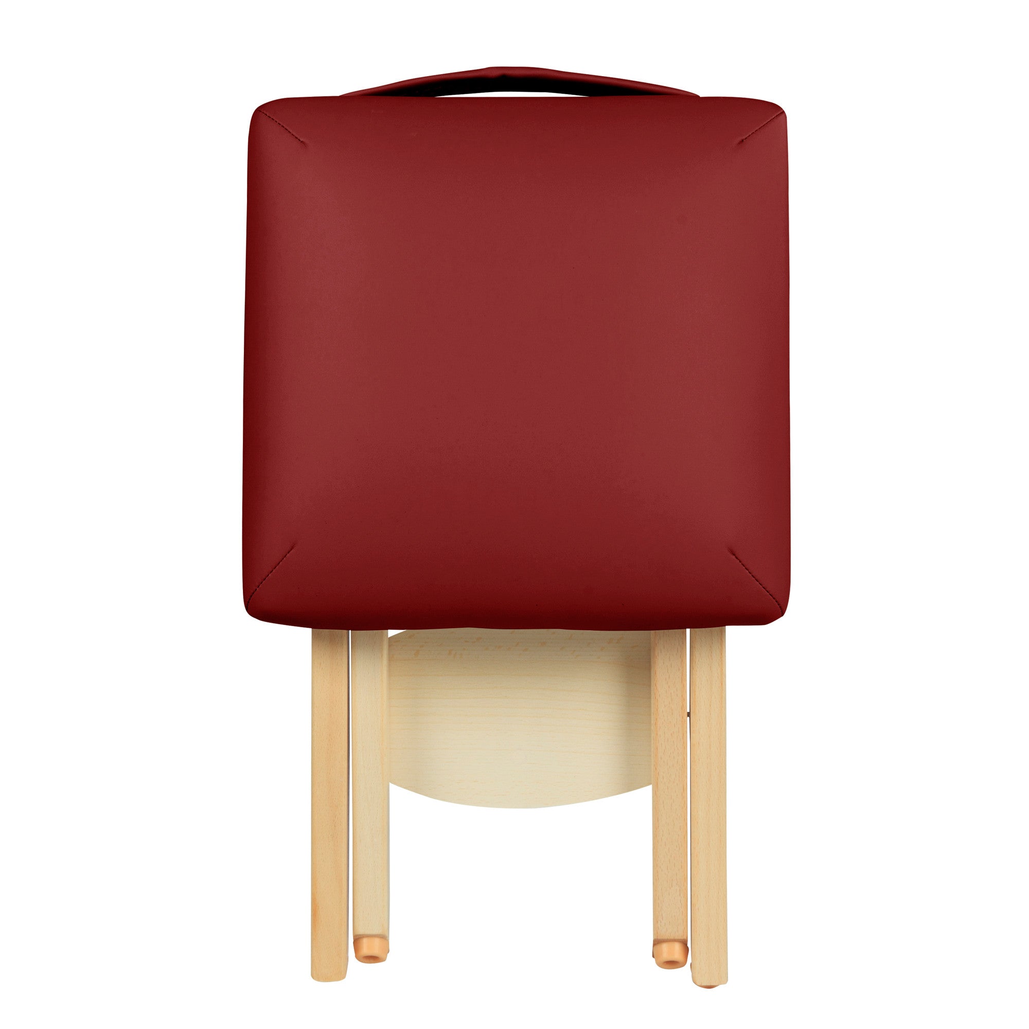 Master Massage Wooden Portable Folding Massage Stool- Lightweight Wood Foldable Tattoo Stool, Burgundy