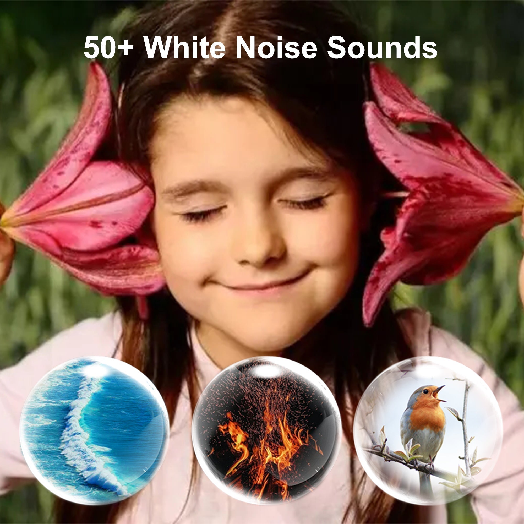 MusicMaster™ Crescent Round High Fidelity Sound Face Cushion- Bluetooth Music Headrest- Cream Luster