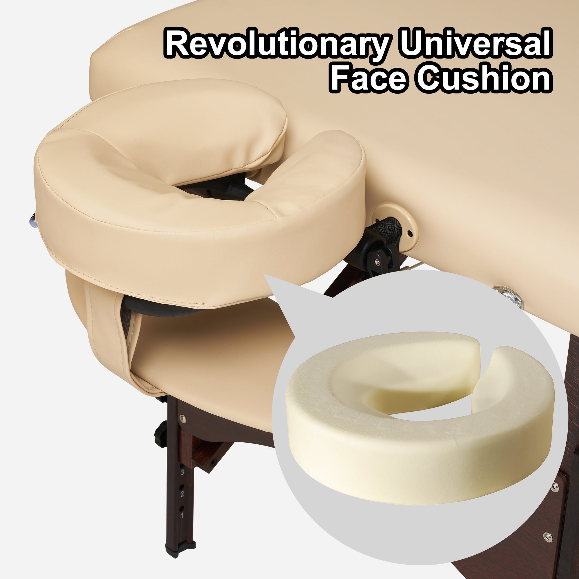 MusicMaster™ Crescent Round High Fidelity Sound Face Cushion- Bluetooth Music Headrest- Cream Luster