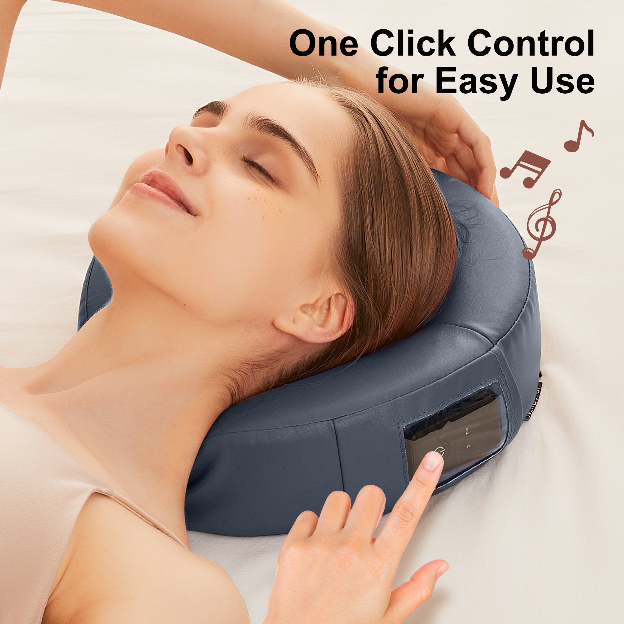 MusicMaster™ Crescent Round High Fidelity Sound Face Cushion- Bluetooth Music Headrest-Royal Blue
