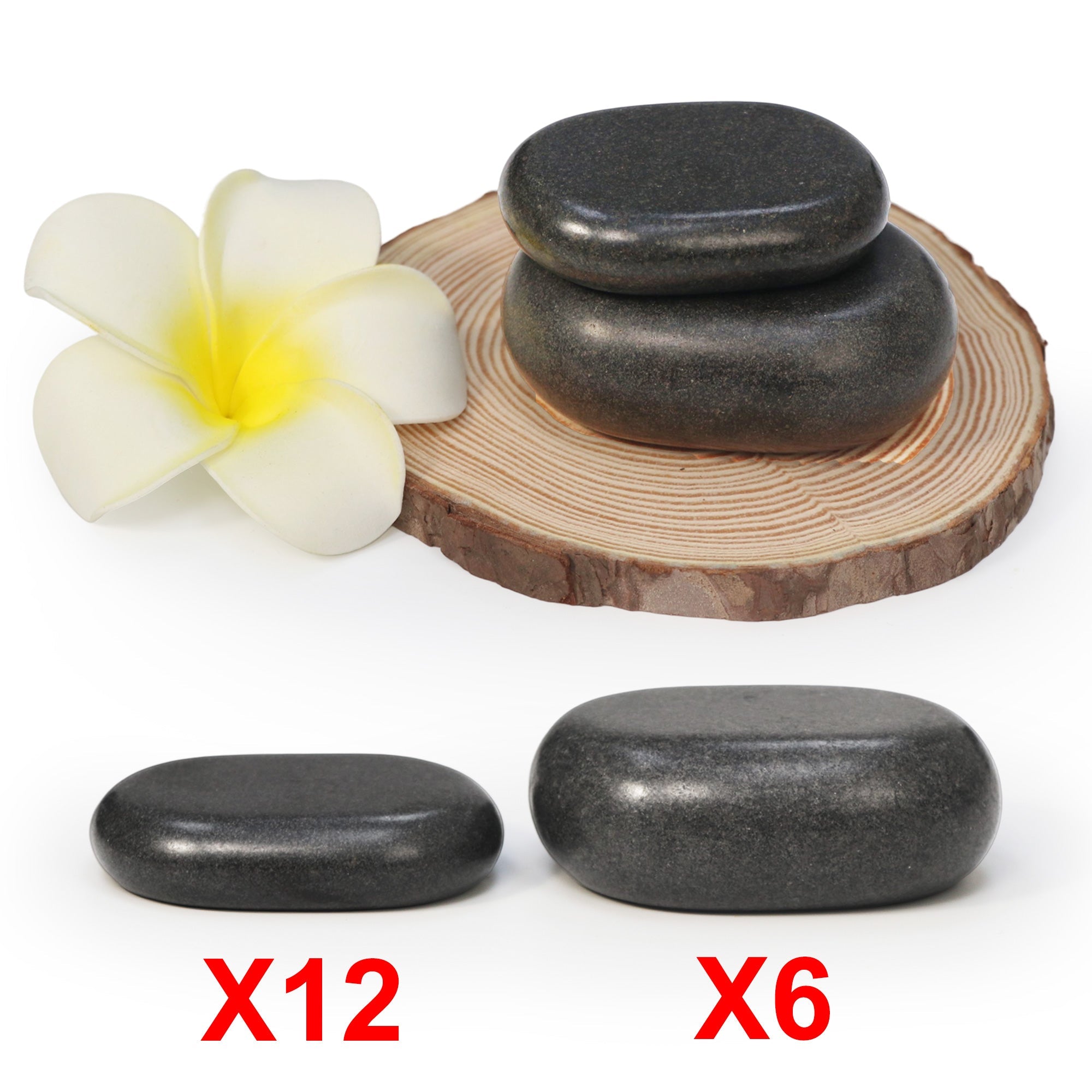 Master Massage 18 Piece Essential Hot Stone Massage Set Kit Package for Professional or Home Spa, Healing, Pain Relief-Basalt Rock