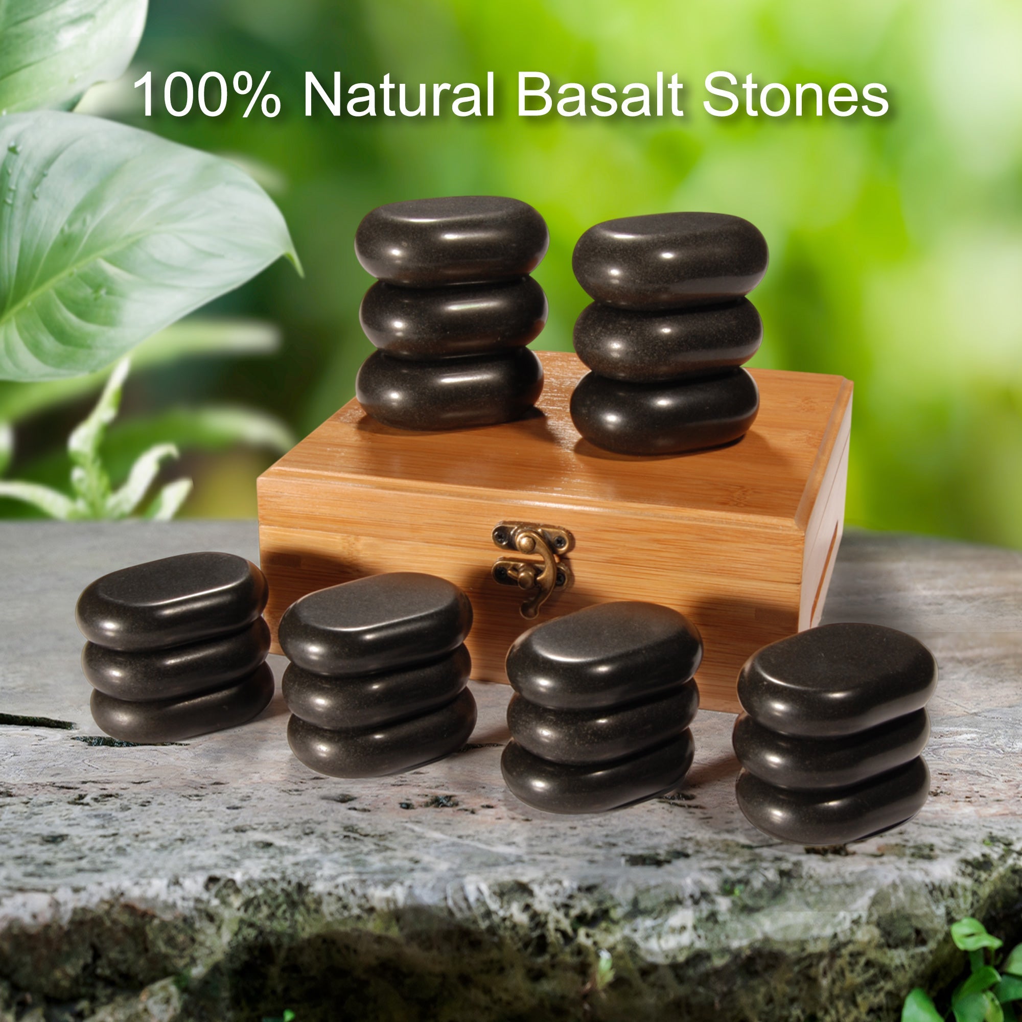 Master Massage 18 Piece Essential Hot Stone Massage Set Kit Package for Professional or Home Spa, Healing, Pain Relief-Basalt Rock