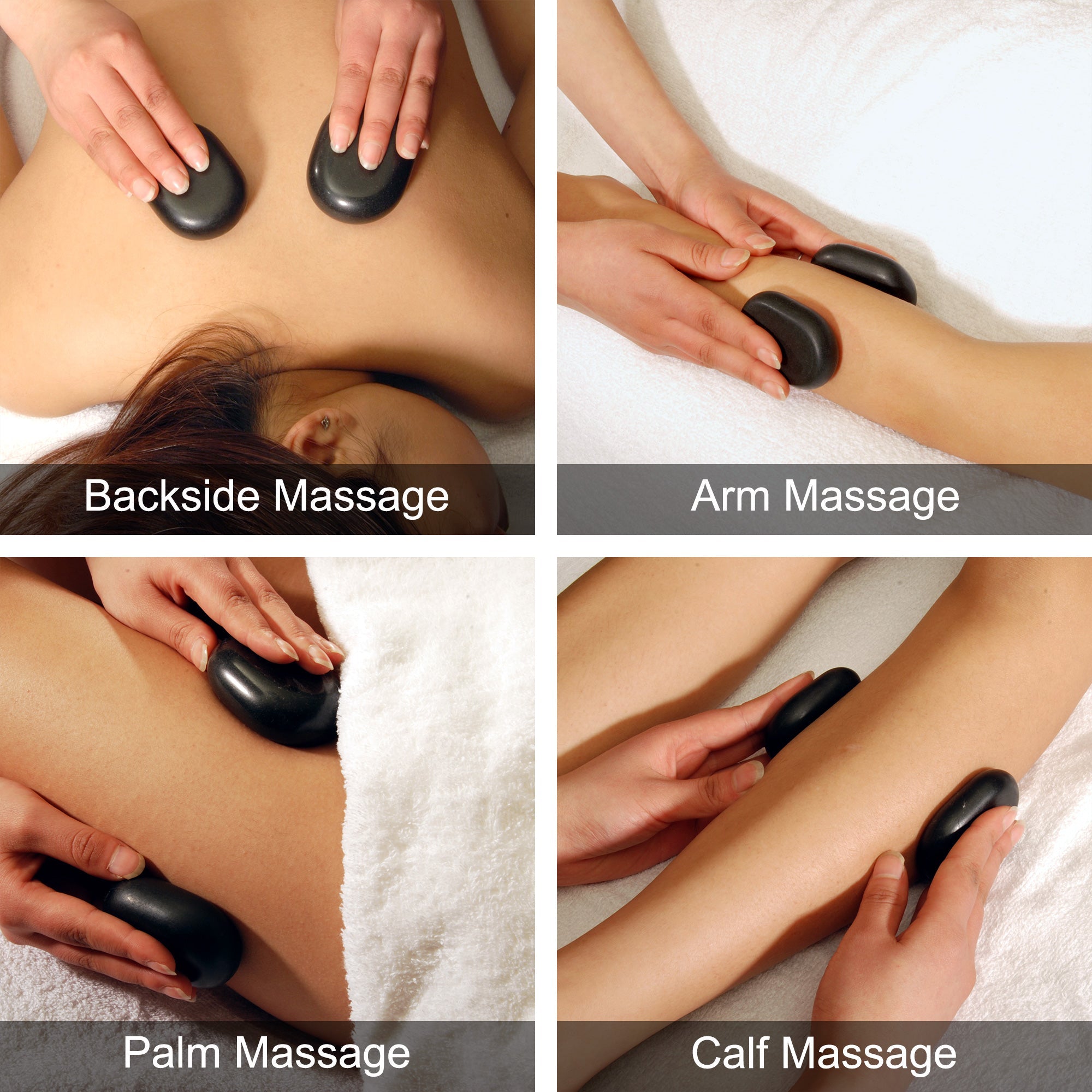 Master Massage 18 Piece Essential Hot Stone Massage Set Kit Package for Professional or Home Spa, Healing, Pain Relief-Basalt Rock