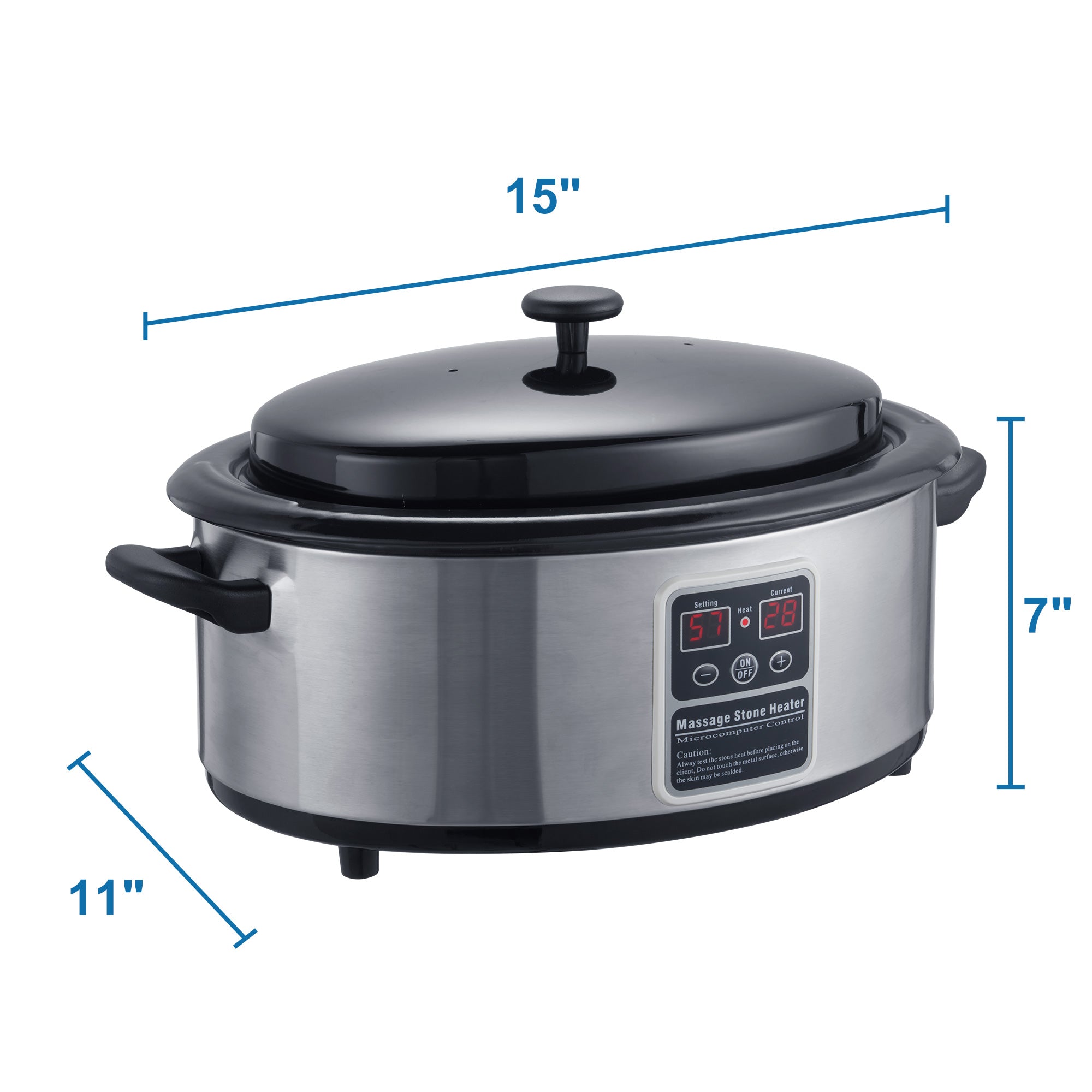 Master Massage 6 Quart LED Hot Stone Warmer with Digital Display– Stainless Steel Hot Stone Heater Portable- Massage Stone Heating Device-Massage Essentials for Massage Therapists