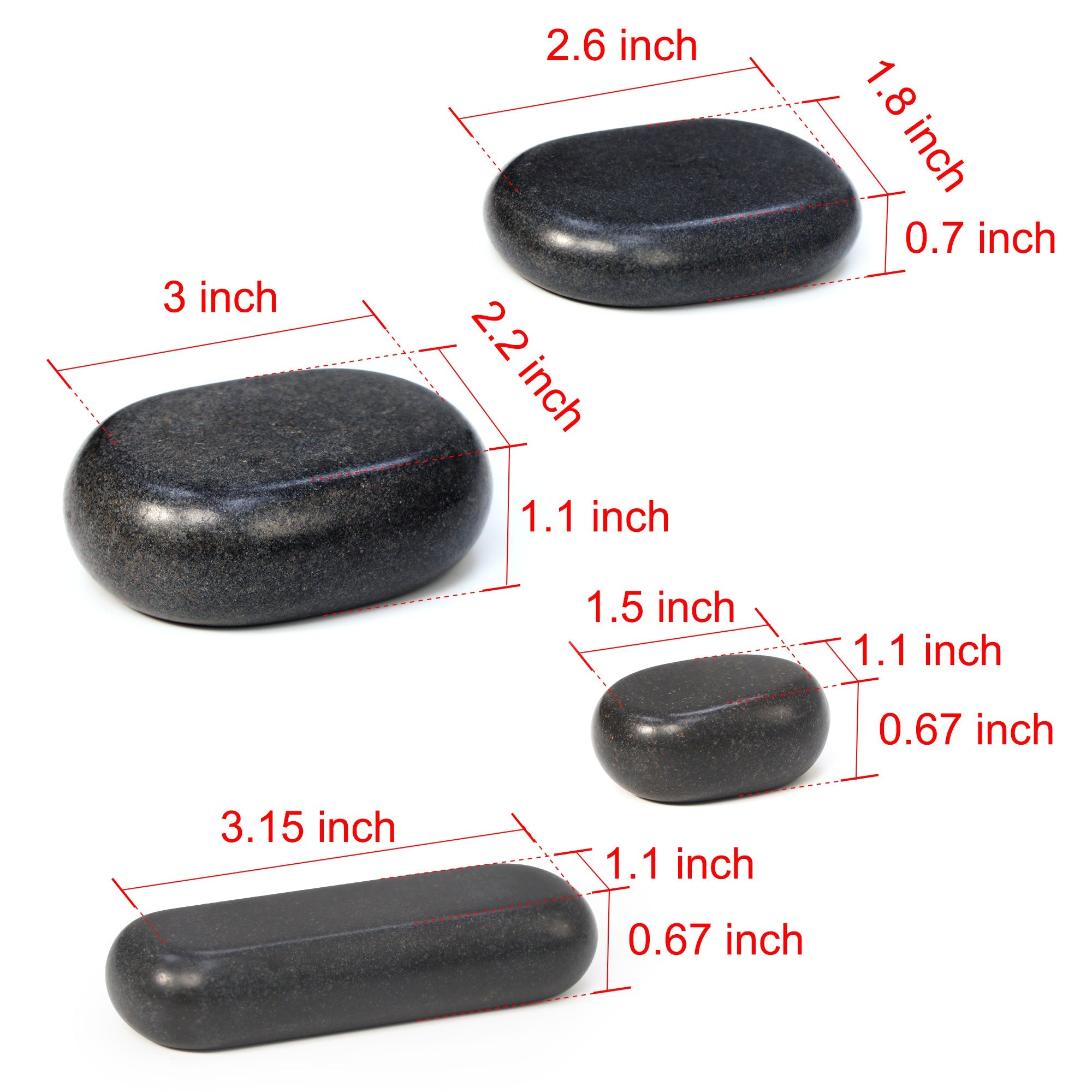 Master Massage 28 Piece Essential Hot Stone Massage Stone Set Kit Package for Professional or Home Spa Stone Therapy, Healing, Pain Relief-Basalt Rock