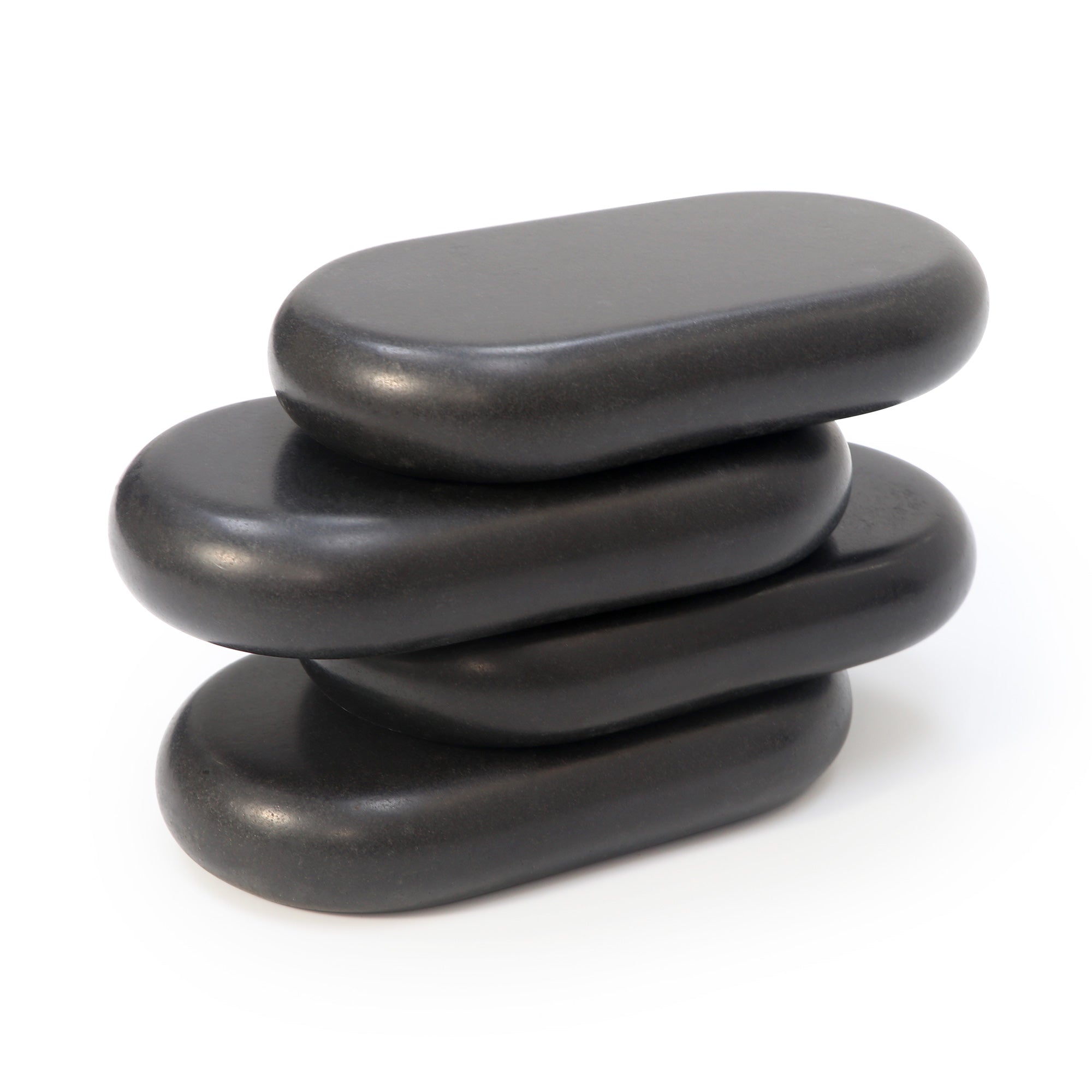 Master Massage XX Extra Large Flat Ovular Basalt Hot Massage Stone 4 piece Pack 6" X 3.4" X 1.1" Rock
