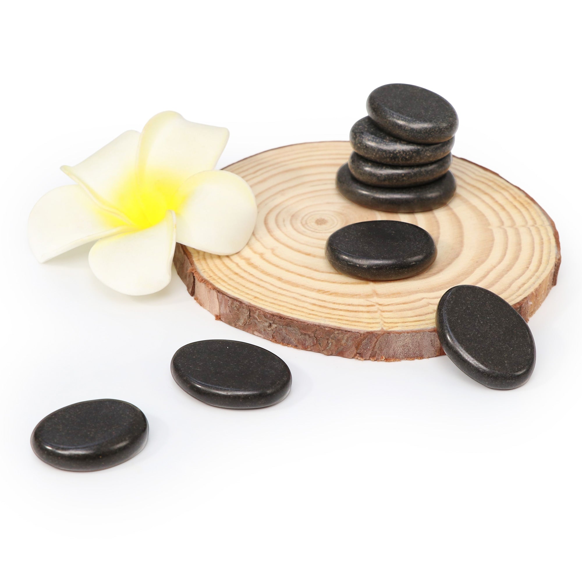 Master Massage Basalt Hot Stone Toe Set 8 Piece Pack (1.5 ” x 1” X0.3")