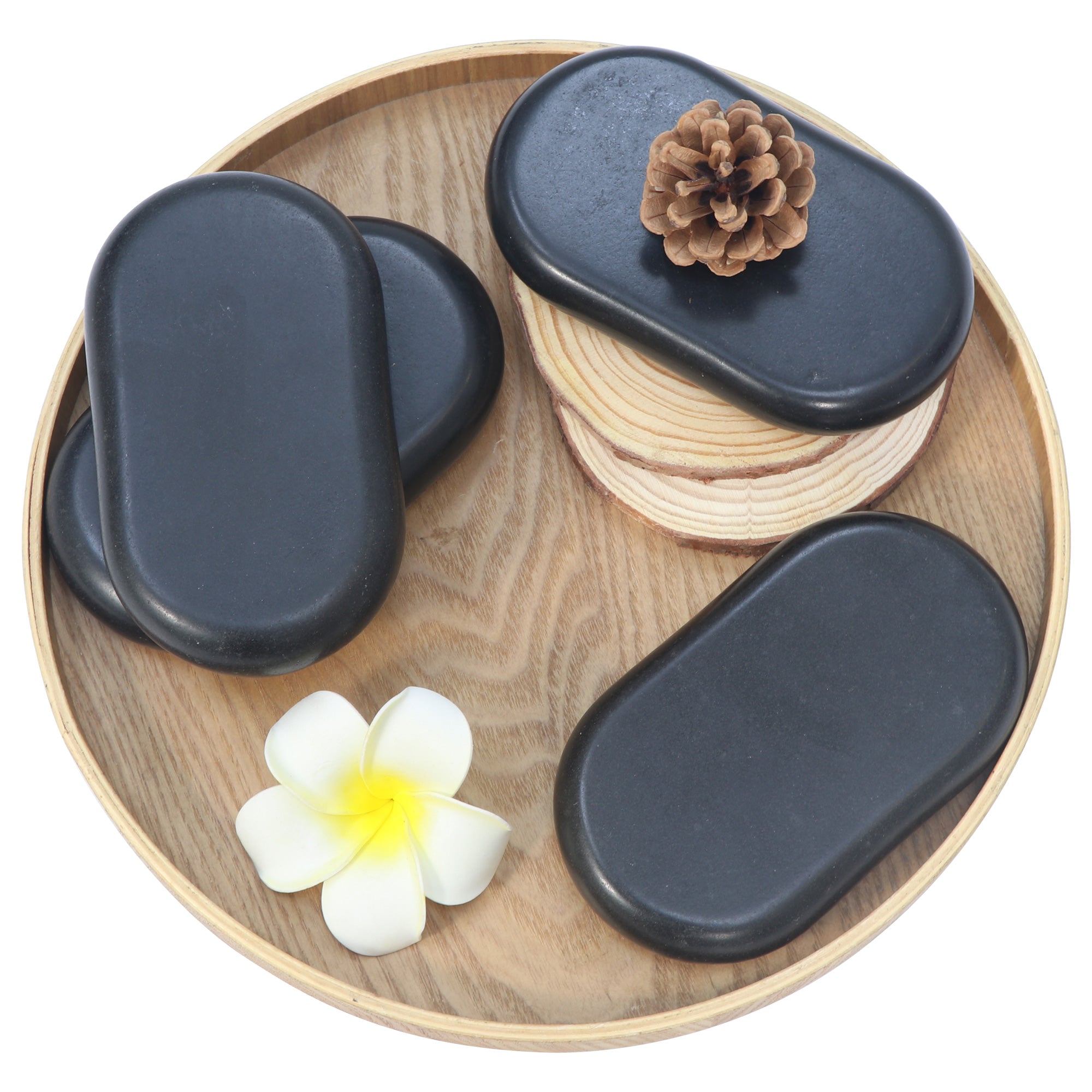 Master Massage XX Extra Large Flat Ovular Basalt Hot Massage Stone 4 piece Pack 6" X 3.4" X 1.1" Rock