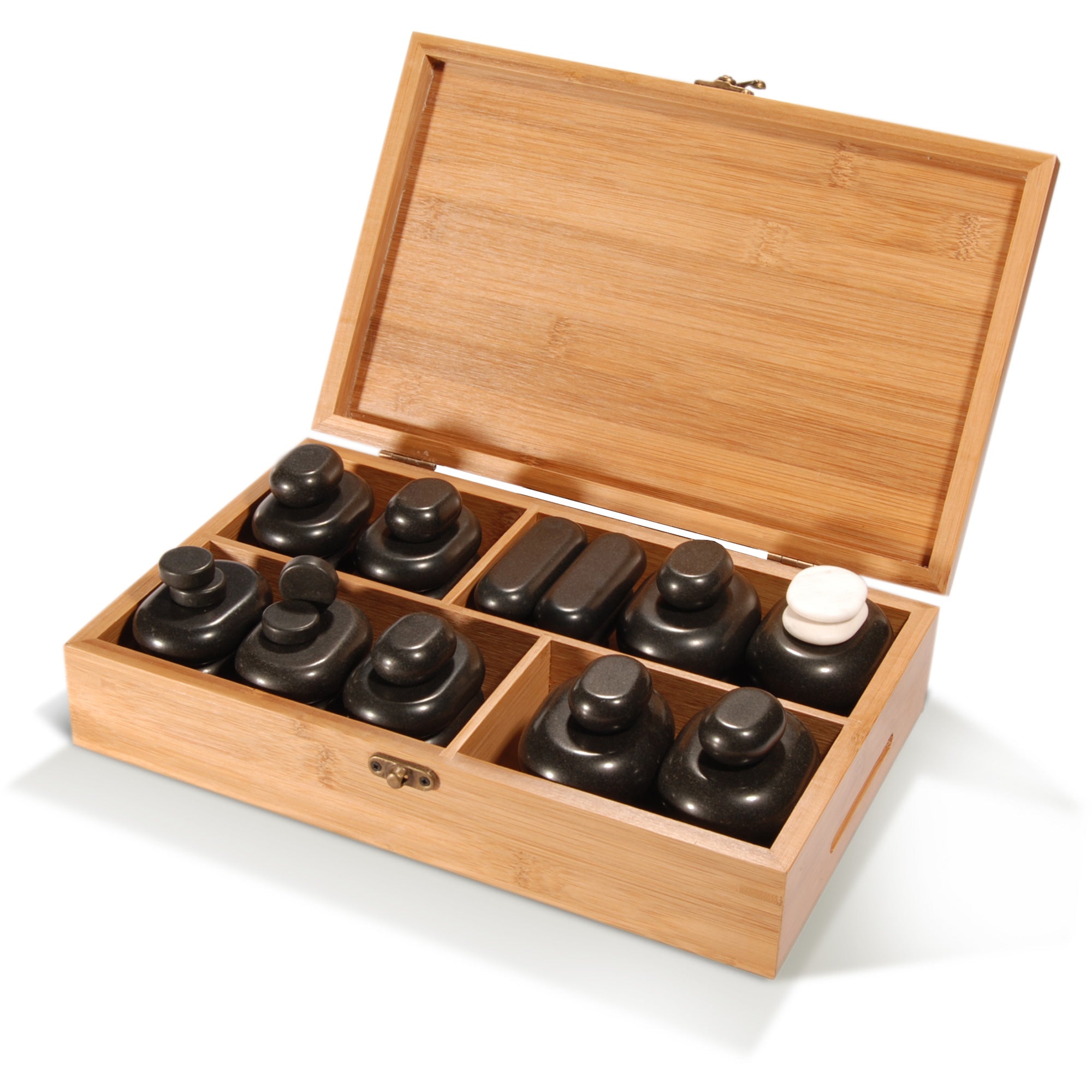 Master Massage 40 Piece Deluxe Hot Stone Massage Stone Set Kit Package for a Full Body Massage with Black Lava Volcano Basalt Rock
