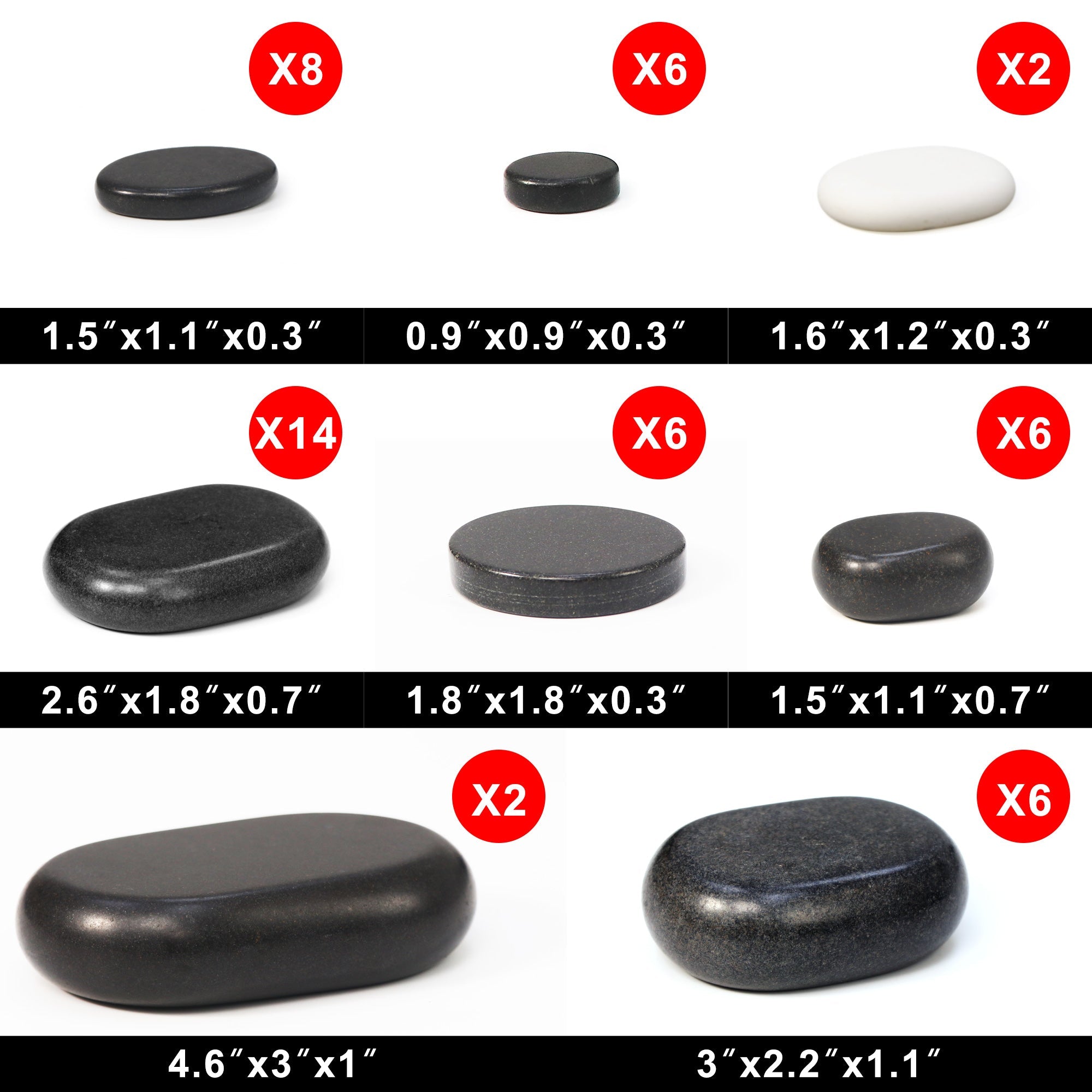 Master Massage 50 Piece Deluxe Hot Stone Massage Stone Set Kit Package for a Full Body Massage with Black Lava Volcano Basalt Rock, White Marble Cool Cold Stone