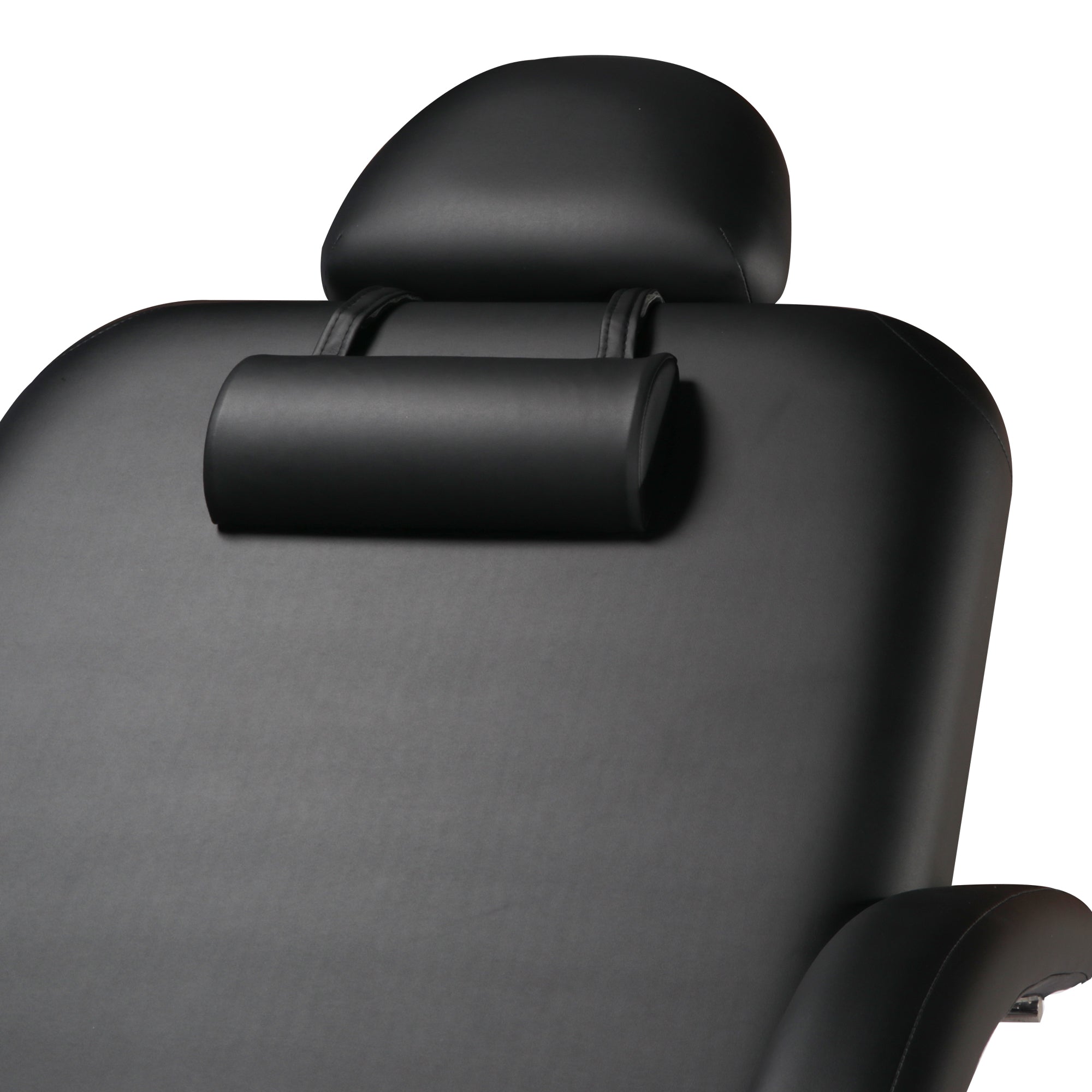 Master Massage 30" Cabrillo Stationary Massage Table Spa Salon Beauty Bed with Cabinet, Pneumatic Backrest and Leg Rest, Black with Walnut Legs