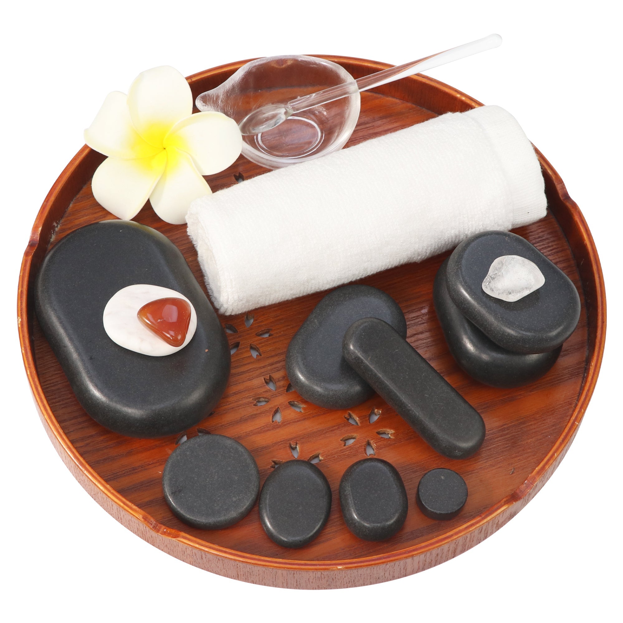 Master Massage 60-Piece Deluxe Hot Stone Set including Basalt Volcano Rocks, Marble Cold Stones, and Chakra Balancing Tools - Ultimate All-in-One Package Kit for a Professional Quality Hot Stone Massage Therapy at Home