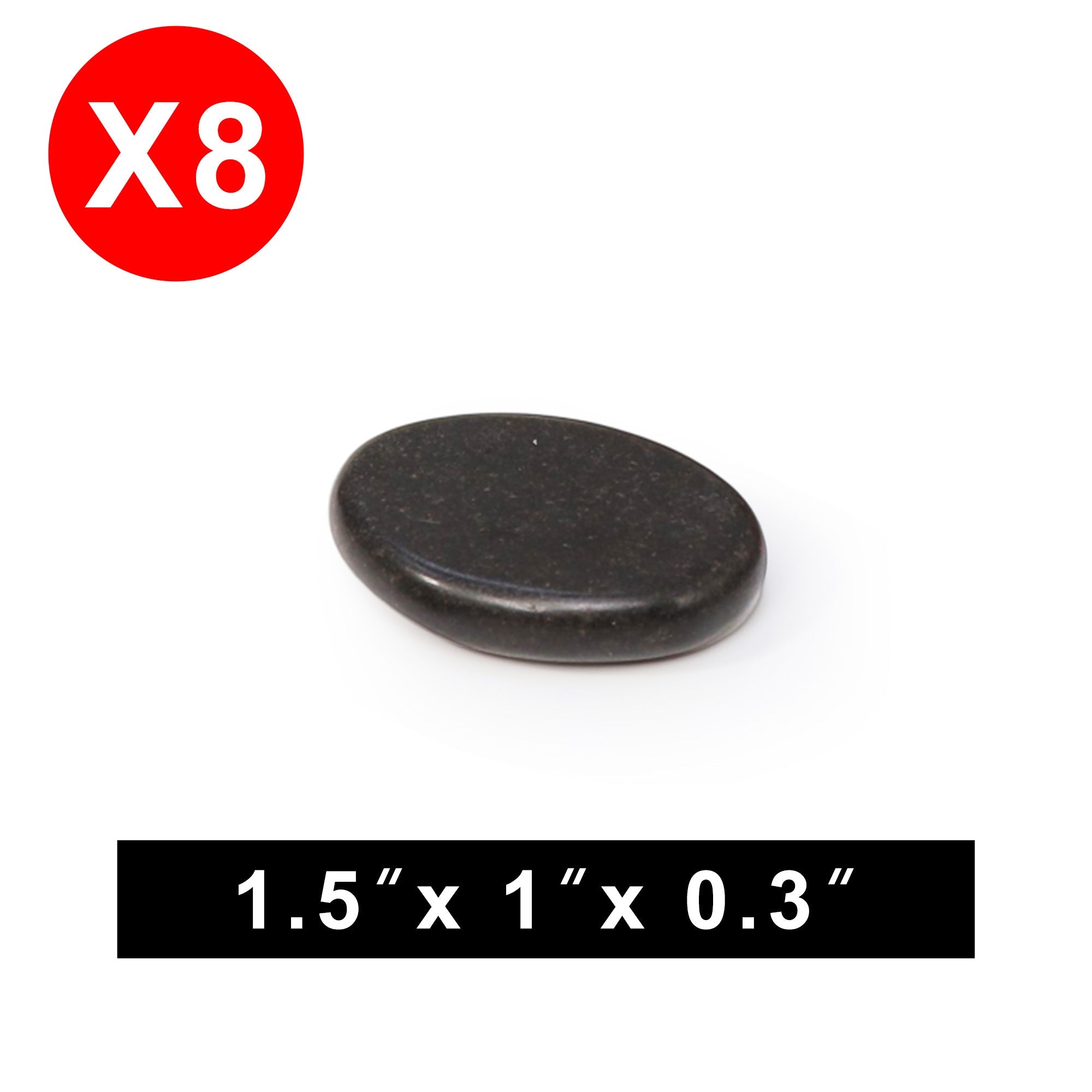 Master Massage Basalt Hot Stone Toe Set 8 Piece Pack (1.5 ” x 1” X0.3")