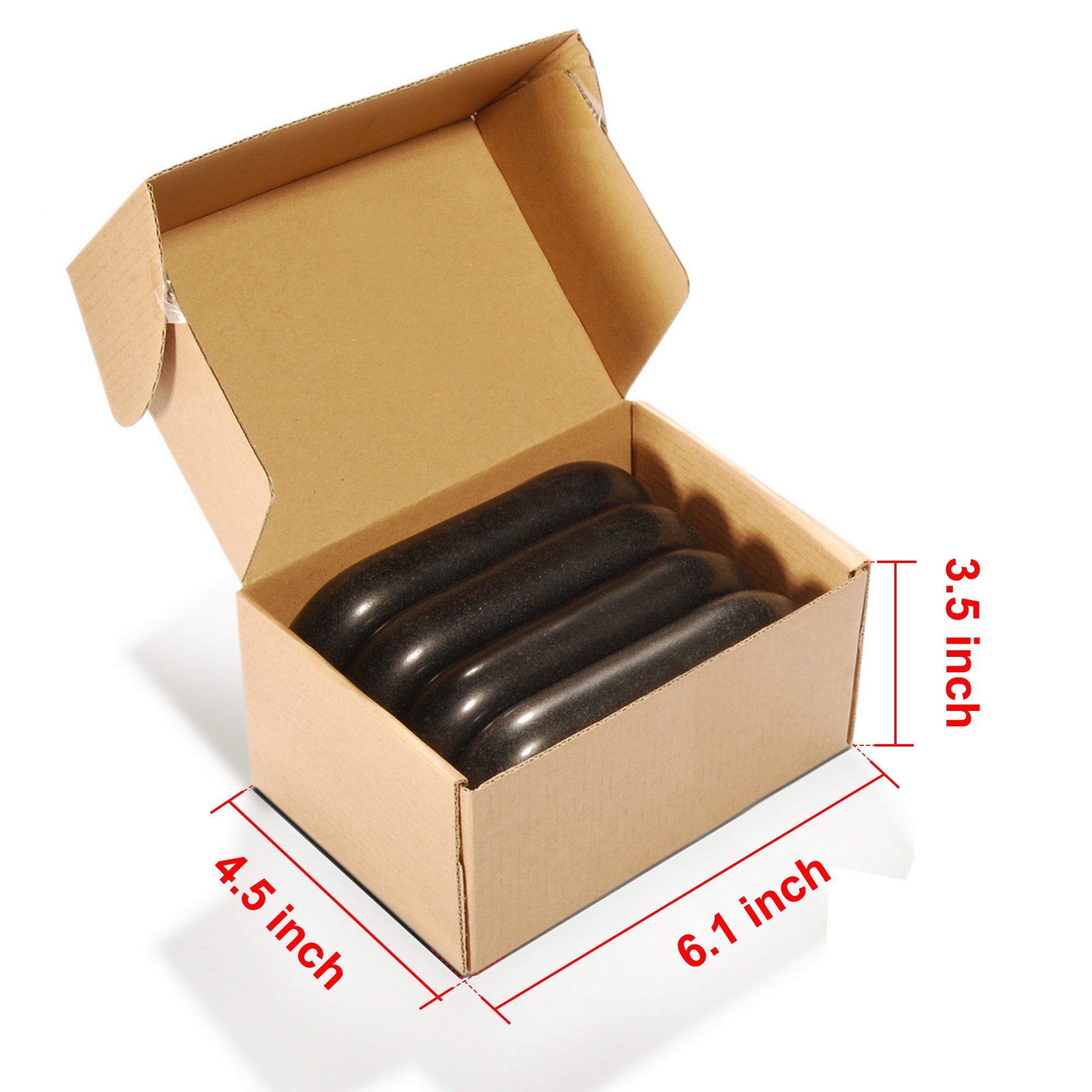 Master Massage XX Extra Large Flat Ovular Basalt Hot Massage Stone 4 piece Pack 6" X 3.4" X 1.1" Rock
