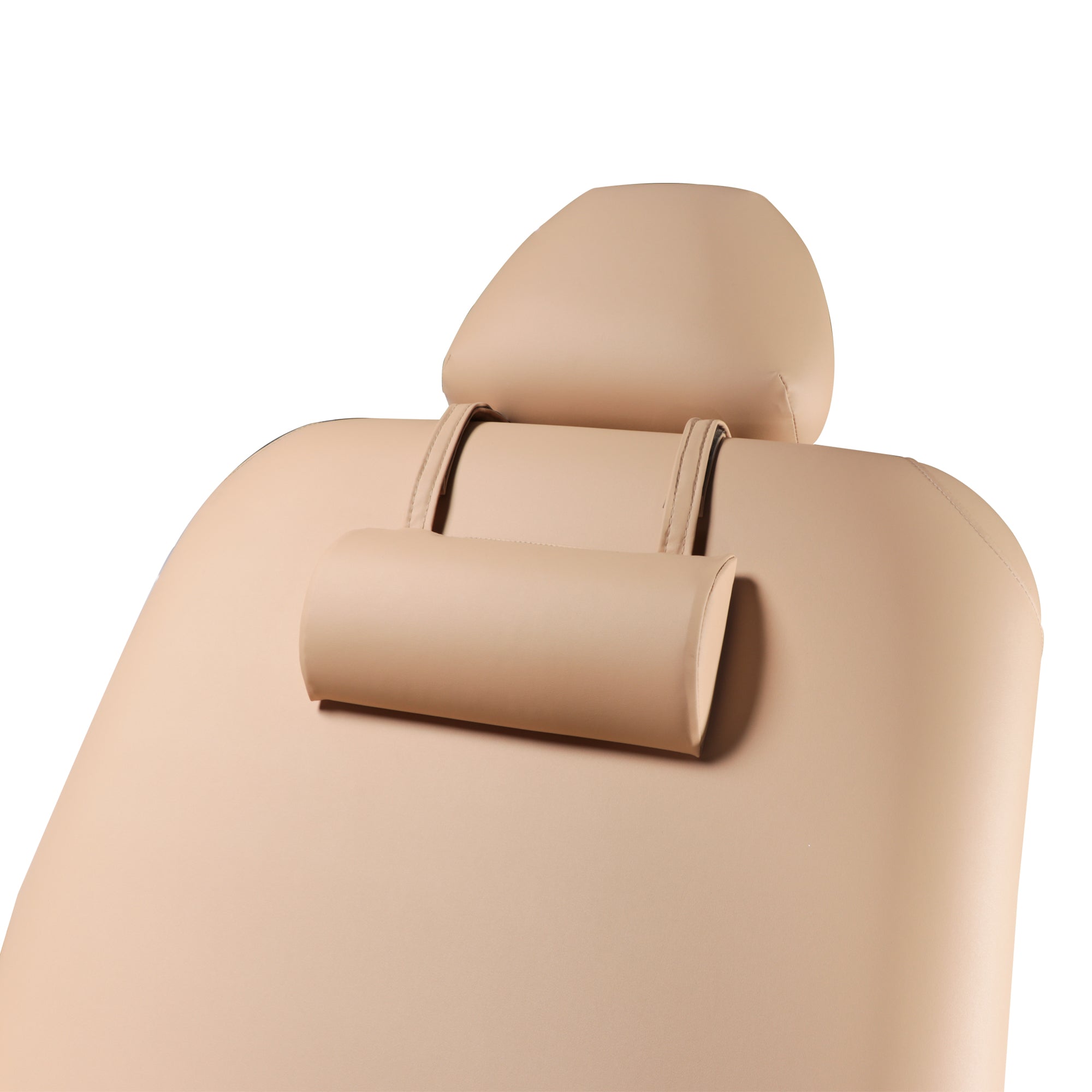 Master Massage 30" Claudia Stationary Massage Table Spa Salon Beauty Bed with Pneumatic Tilting Backrest and Leg Rest, Cream with Mahogany Legs