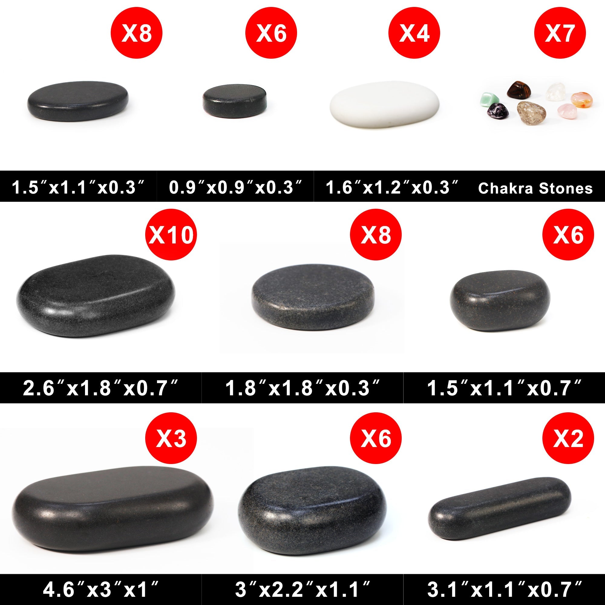 Master Massage 60-Piece Deluxe Hot Stone Set including Basalt Volcano Rocks, Marble Cold Stones, and Chakra Balancing Tools - Ultimate All-in-One Package Kit for a Professional Quality Hot Stone Massage Therapy at Home