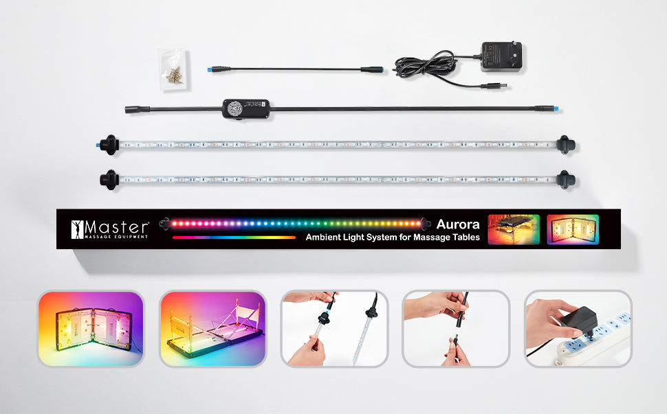 Master Massage Aurora Multicolor Ambient Lighting System for Massage Tables – Atmosphere Light, LED Strips