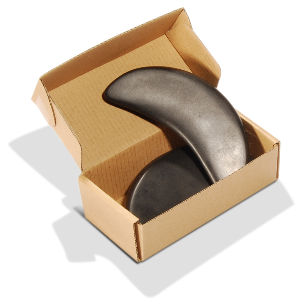 Master Massage Large Crescent Shape Balsalt Stone for Hot Stone Massage 2 Piece Pack