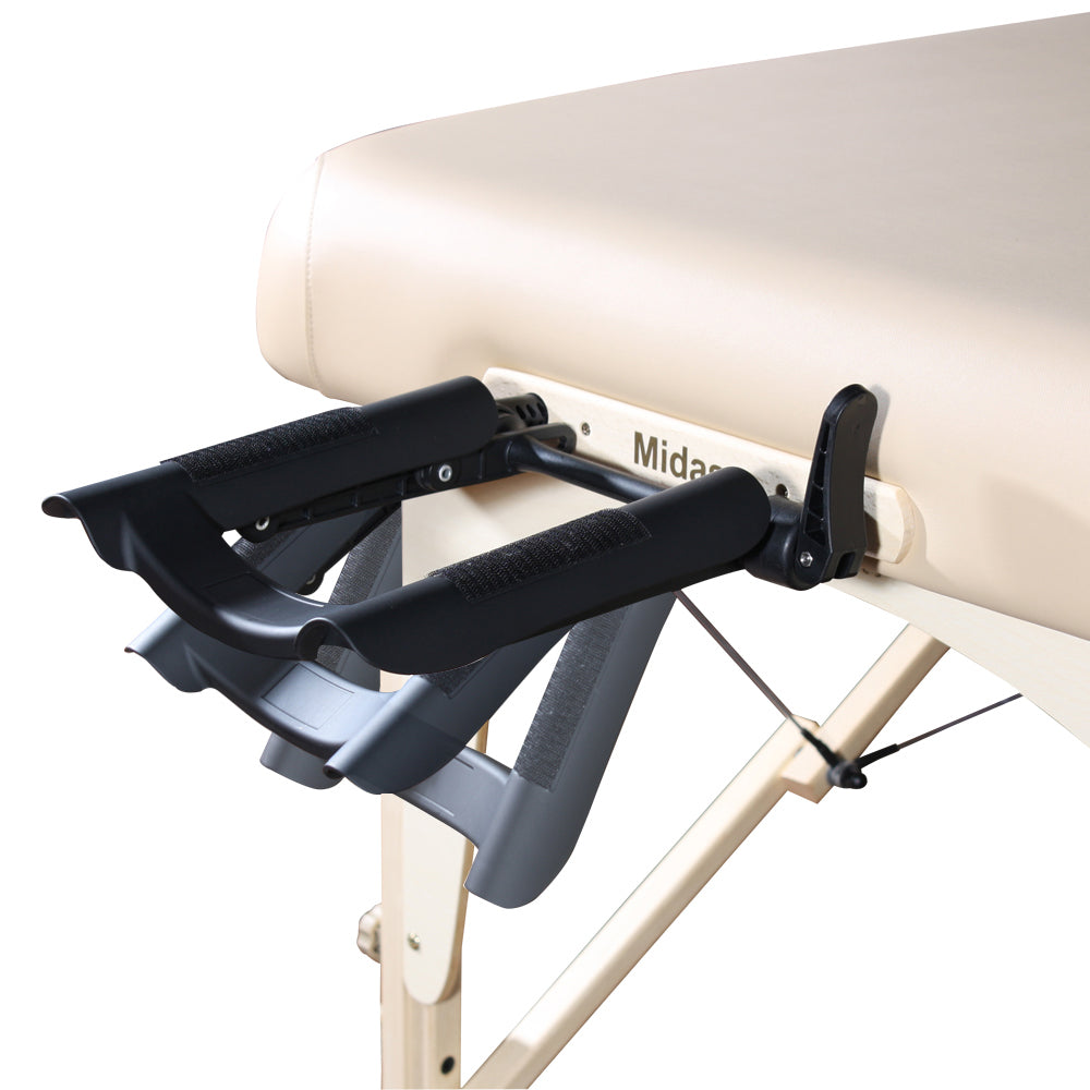 Master Massage 28" Caribbean™ Portable Massage Table Package with THERMA-TOP® - Built-In Adjustable Heating System and Memory Foam! (Cream)