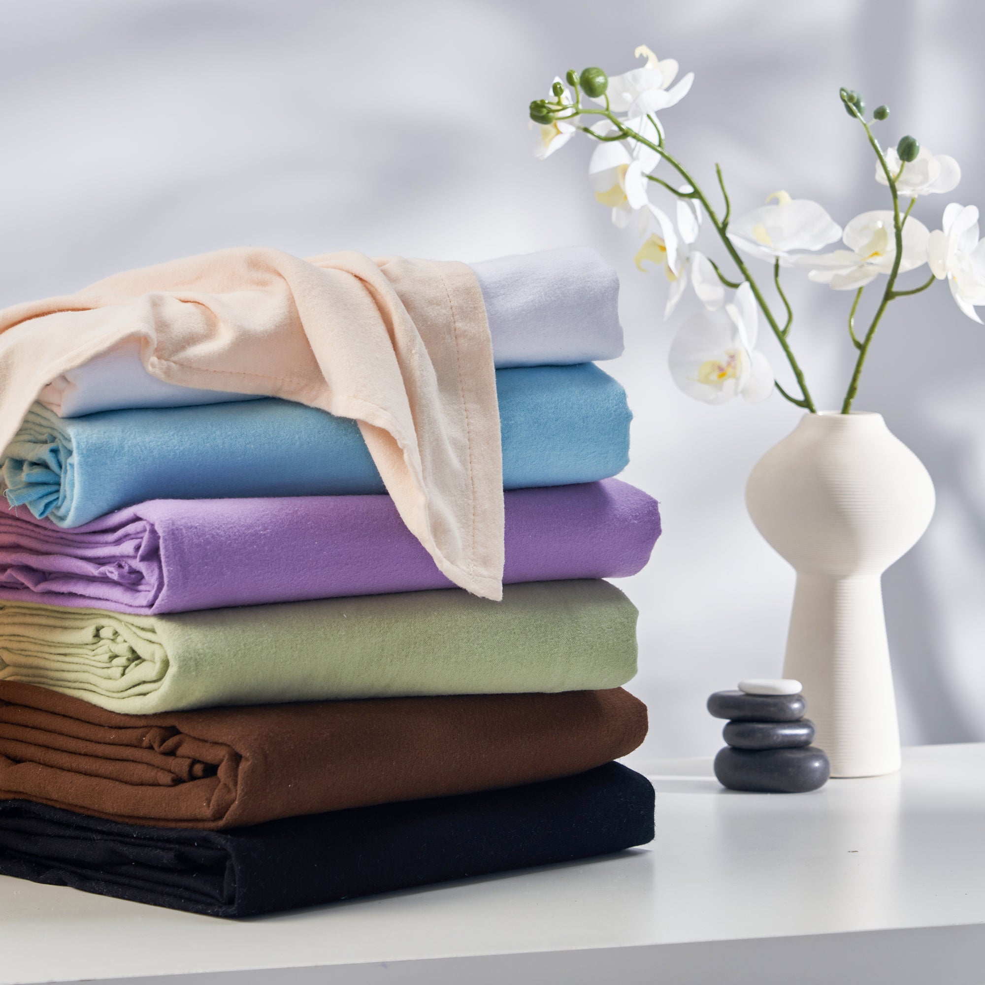 Master Massage Cotton Flannel Sheets Set (3 Piece Set) Massage Table Cover Set, Beauty Salon SPA Bed Replacement Cover, Includes Table Cover, Face Cushion Cover, Table Sheet (Purple)