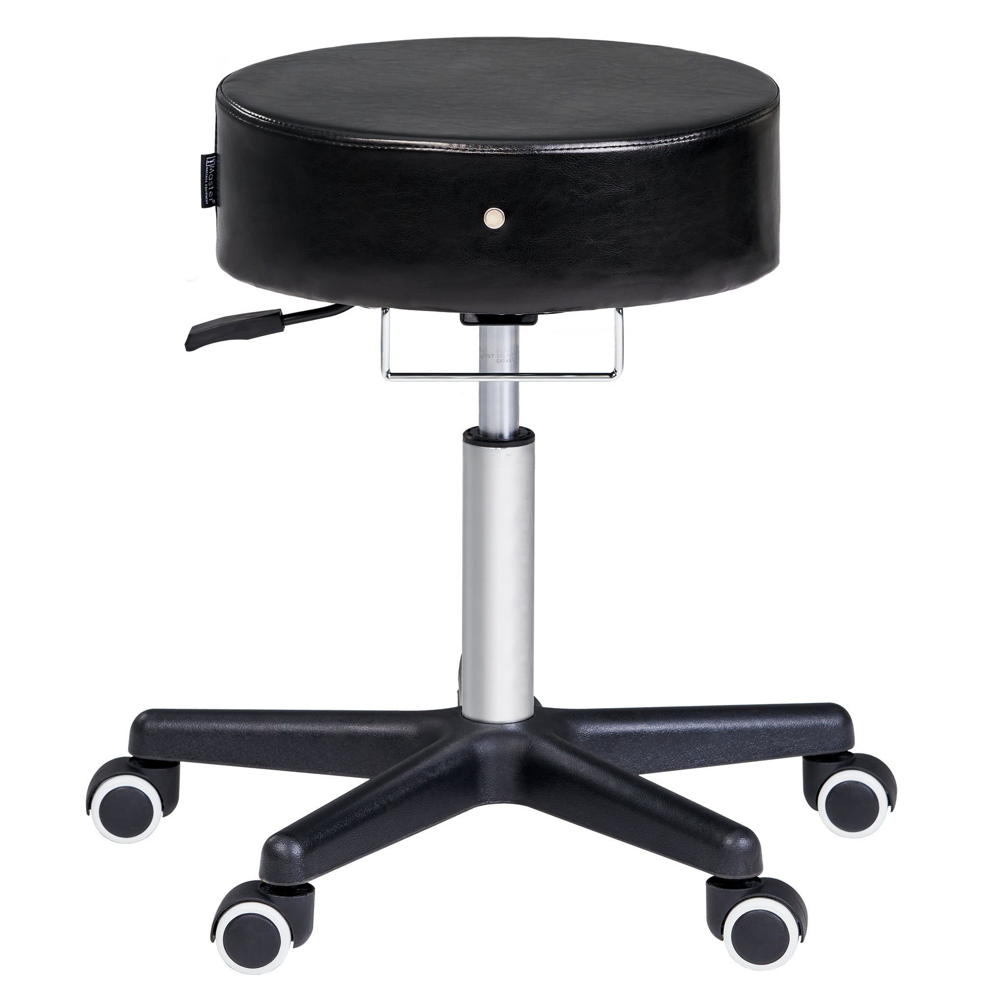 Master Massage Glider Ergonomic Round Swivel Adjustable Rolling Hydraulic Stool Barber Dental Chair for Therapist, Clinic, Tattoo, Spas, Facial, Beauty, Lash, Salons, Home, Studio, Workshop, Office Use.-Black