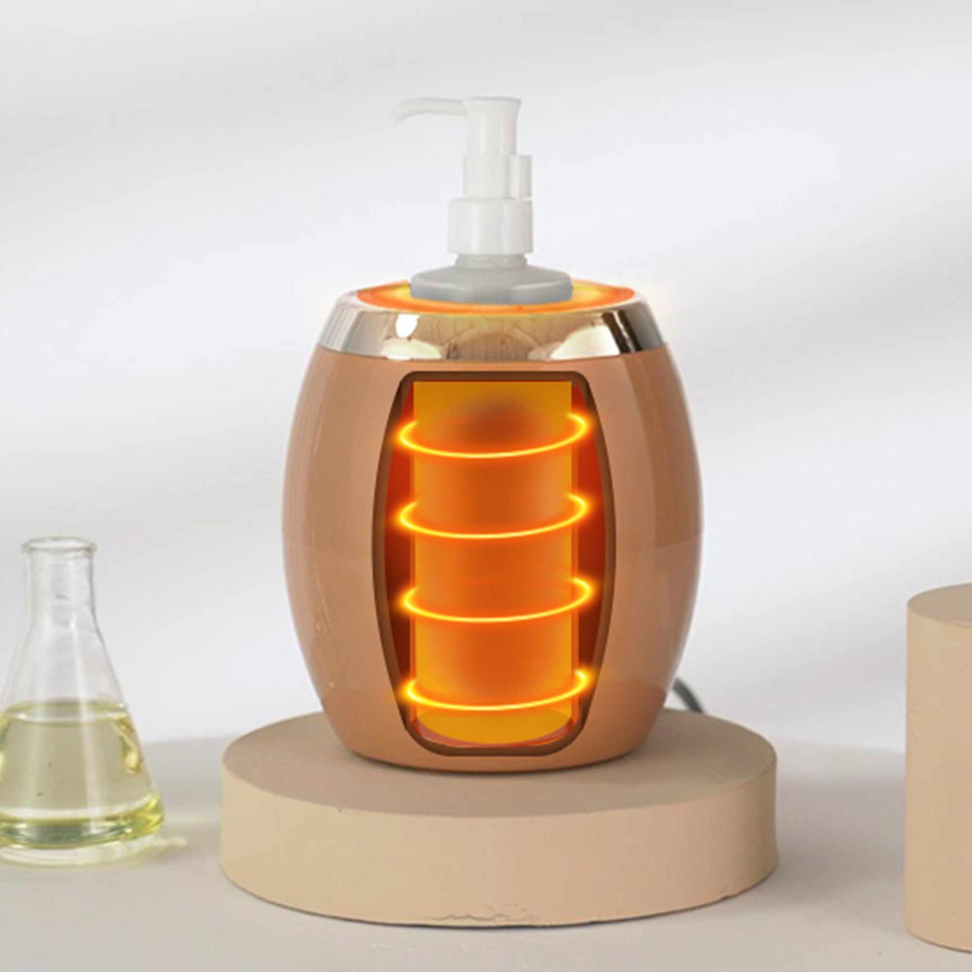 Master Massage Golden Touch Single Bottle Massage Oil Warmer-Professional Massage Lotion Heater with Empty Bottle- Original Design Massage Cream Heating Device-One Dispenser Bottle Heating Furnace