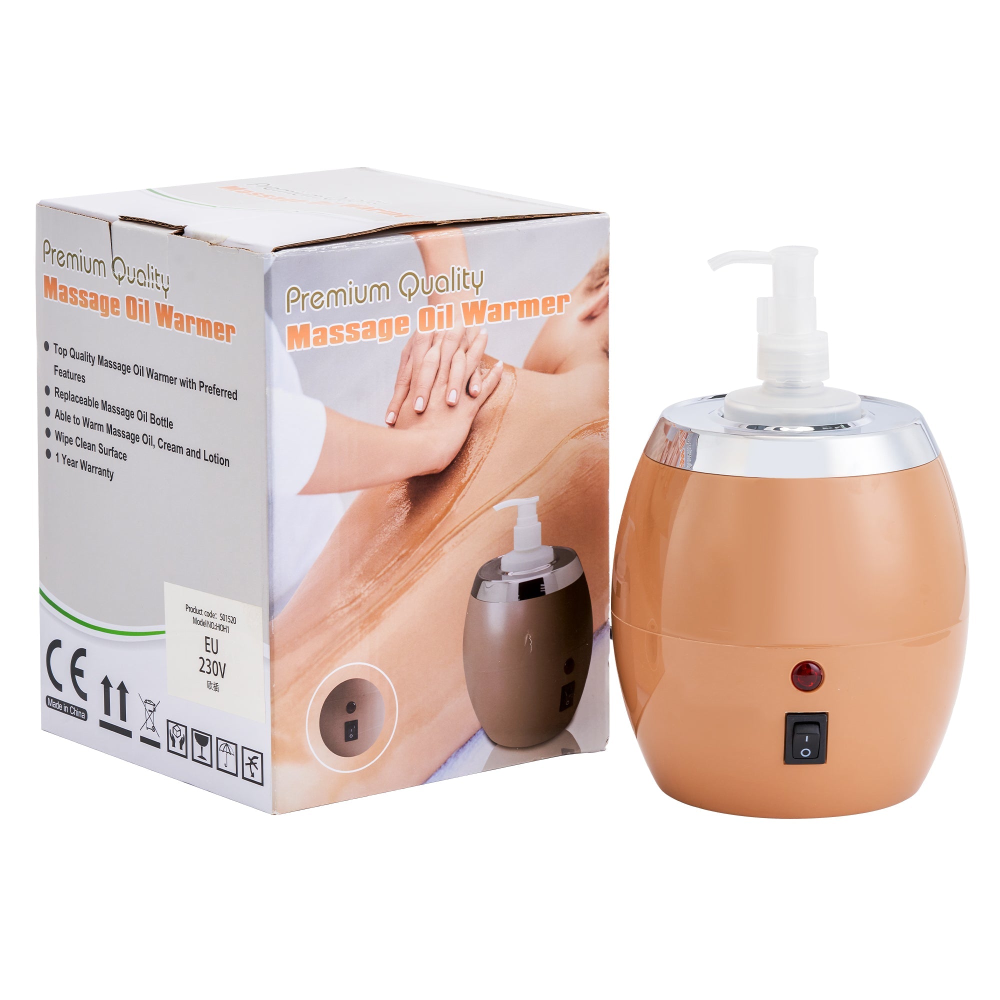 Master Massage Golden Touch Single Bottle Massage Oil Warmer-Professional Massage Lotion Heater with Empty Bottle- Original Design Massage Cream Heating Device-One Dispenser Bottle Heating Furnace