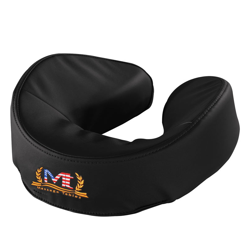 Mt Massage Universal Leaf Talk Face Cushion Pillow for Massage Table, Black Color