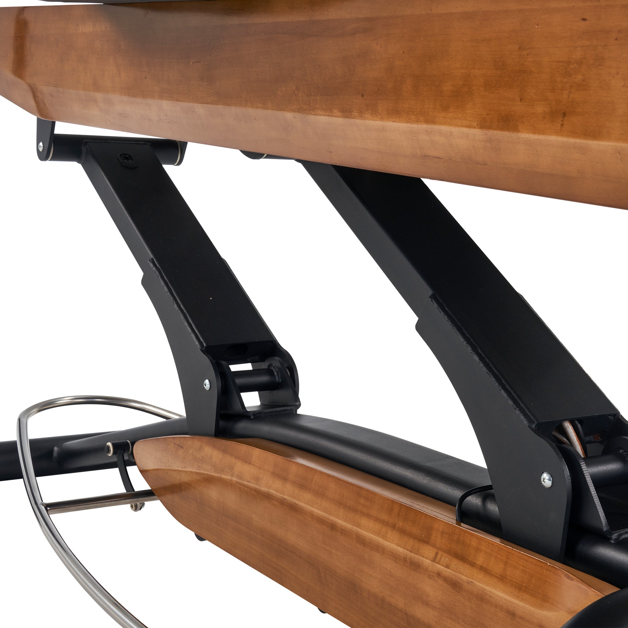 Master Massage Atlas Flat Electric Lift Spa Salon Stationary Bed - Oak Base, Cream Top with Interchangable Black Upholstery