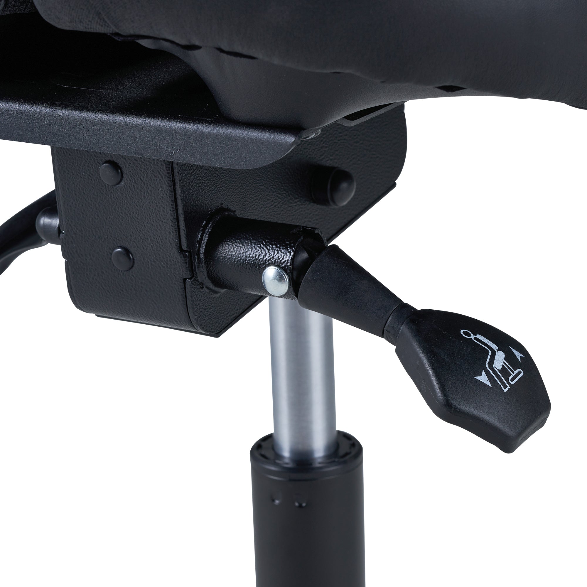 Master Massage Berkeley Ergonomic Posture Saddle Chair-Two-Part Saddle Stool- Hydraulic Swivel Rolling Seat Stool with Adjustable Title Angle and Height- Aluminum Base with Rubber Wheel Casters-Black (2 Color Options)