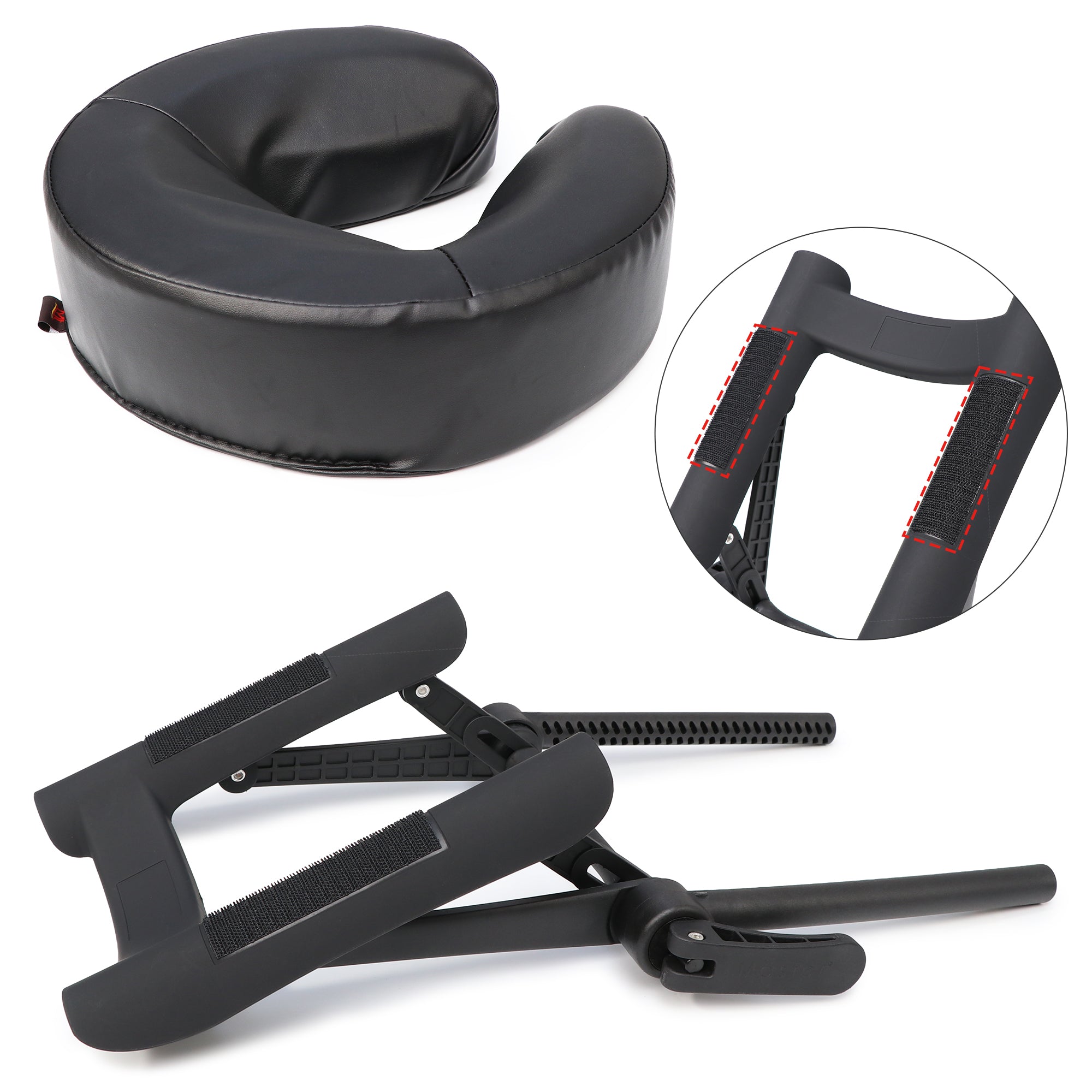 MASTER MASSAGE Universal Ergonomic Dream™ Adjustable Massage Table Face Cradle and Universal Face Cushion Pillow set-Burgundy Color