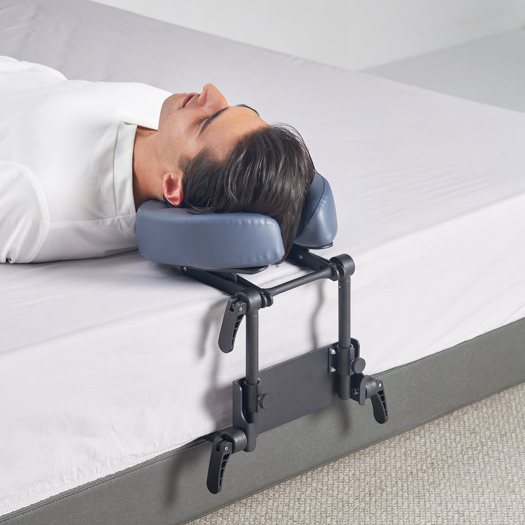 Master Massage Home Use Sleeping Mattress Top Massage Kit-Adjustable Headrest Face Pillow Cradle & Face Cushion Support Bracket, Royal Blue