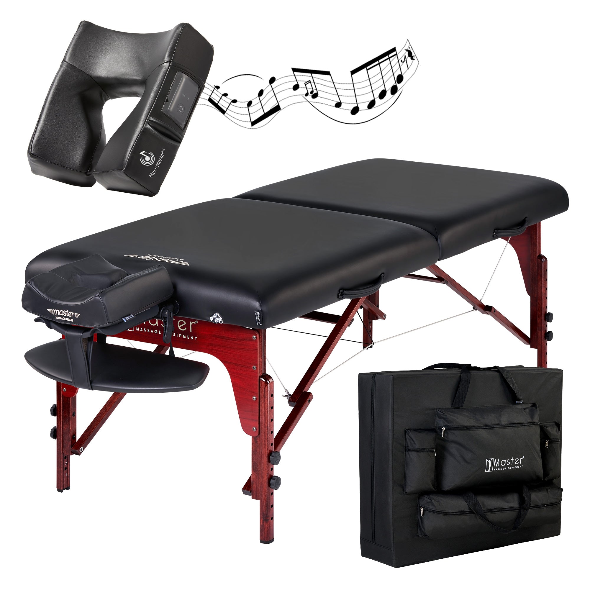 Master Massage 31" Extra Wide Montclair Pro Memory Foam Portable Massage Table Package with Reiki - Royal Blue