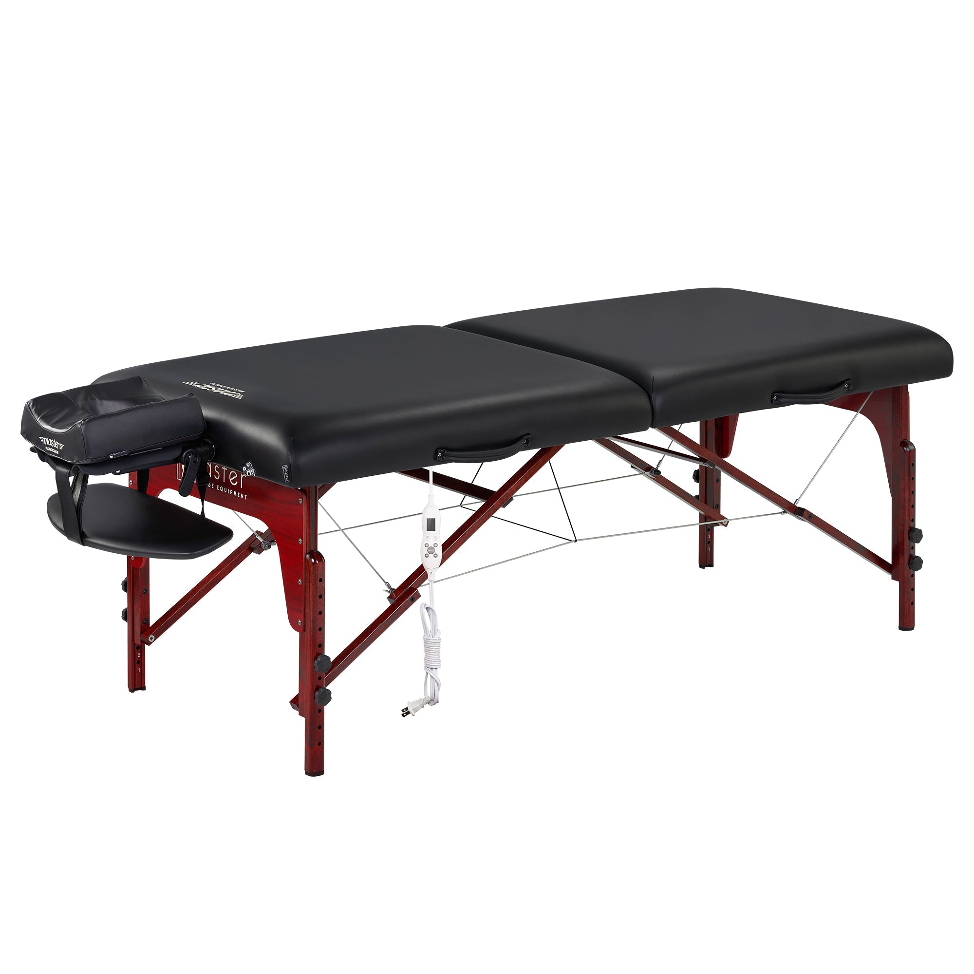 Master Massage 31" MONTCLAIR™ Portable Massage Table Package with Therma-Top® - Adjustable Heating System, Shiatsu Cables, & Reiki Panels! (Black)
