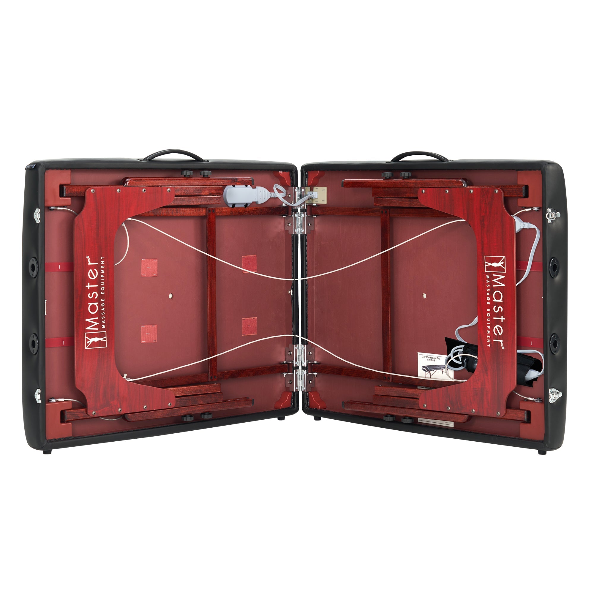 Master Massage 31" MONTCLAIR™ Portable Massage Table Package with Therma-Top® - Adjustable Heating System, Shiatsu Cables, & Reiki Panels! (Black)