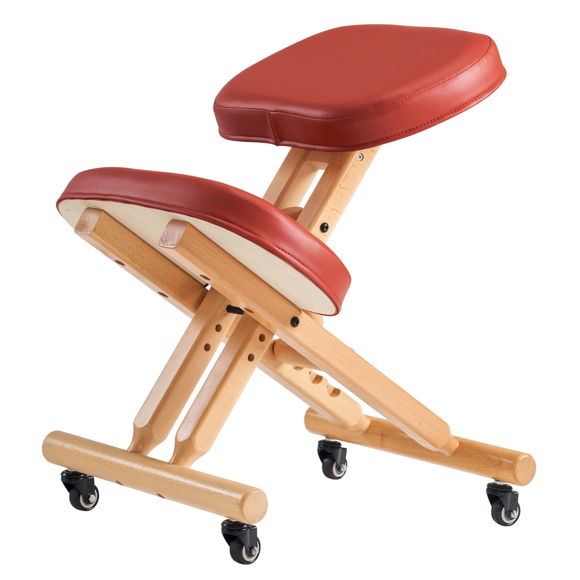 Master Massage Ergonomic Wooden Foldable Kneeling Chair for Office –Wood Folding Posture Chair for Home-Posture Correction Stool-Improve Your Posture