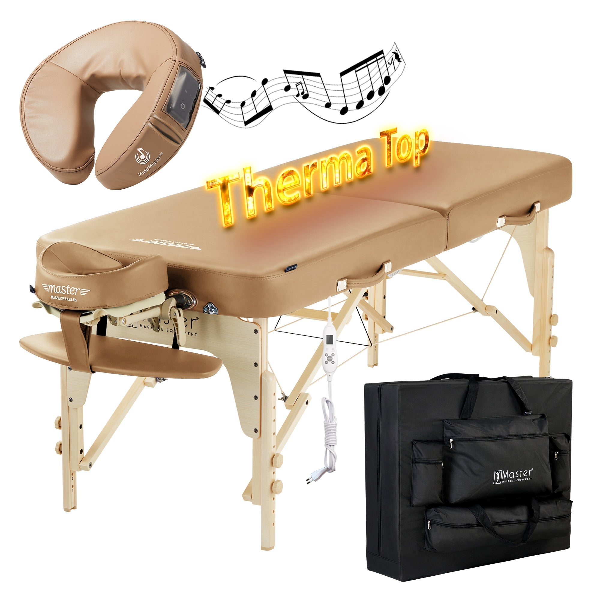 Master Massage 30" Phoenix™ Portable Massage Table Package with Therma-Top® - Adjustable Heating System! (Otter Color)