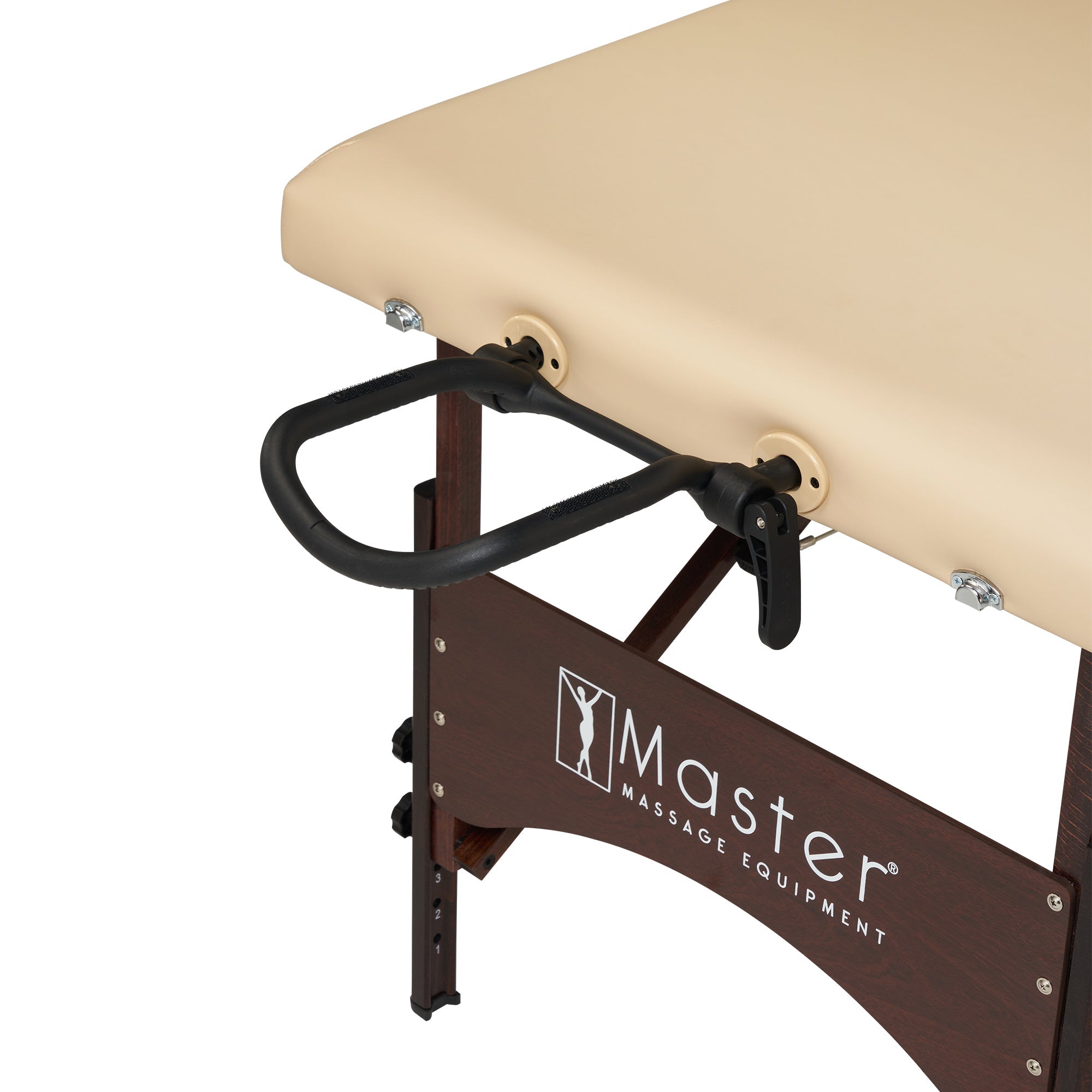 Master Massage 28" Argo Portable Massage Table Package in Cream Upholstery with Walnut Legs
