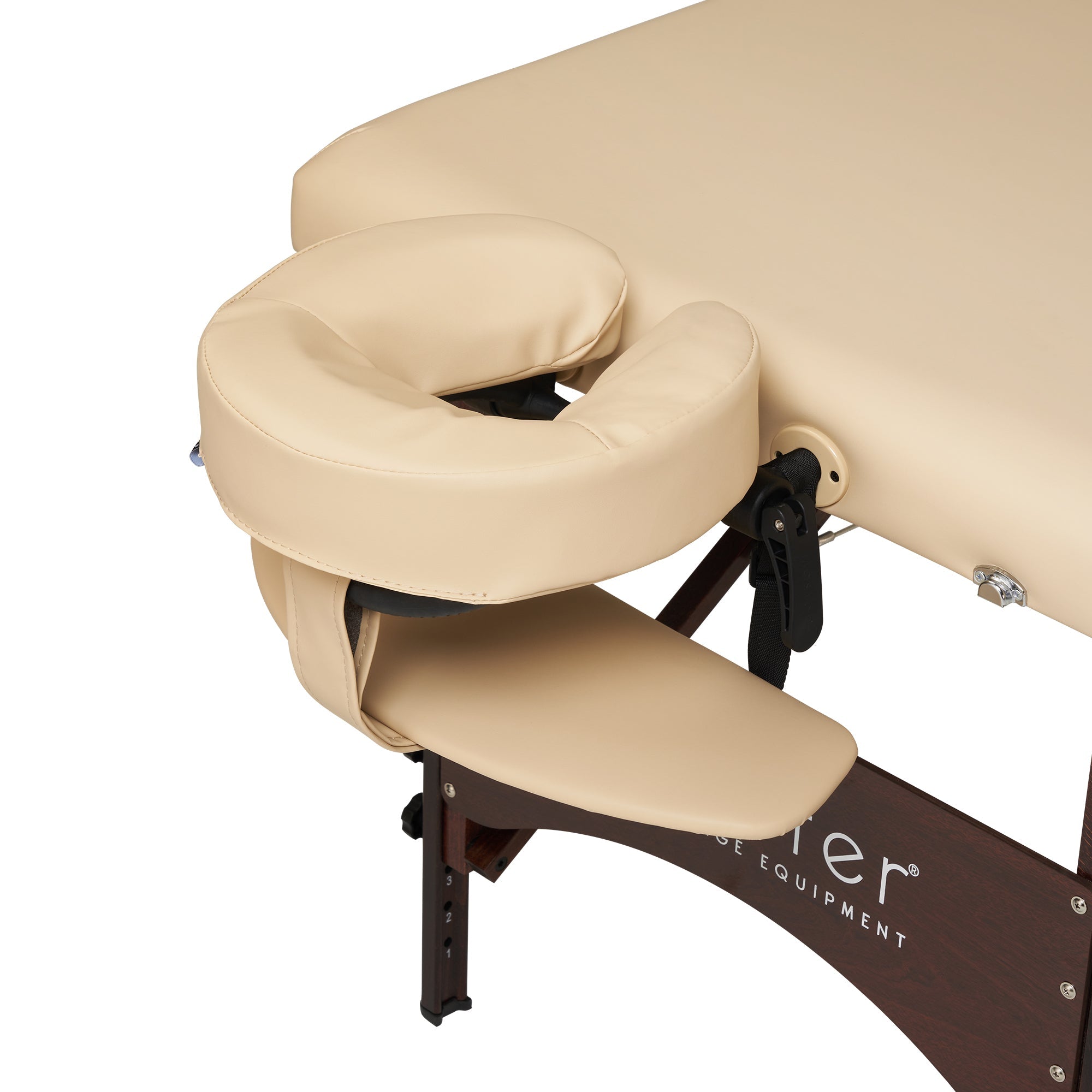 Master Massage 28" Argo Portable Massage Table Package in Cream Upholstery with Walnut Legs