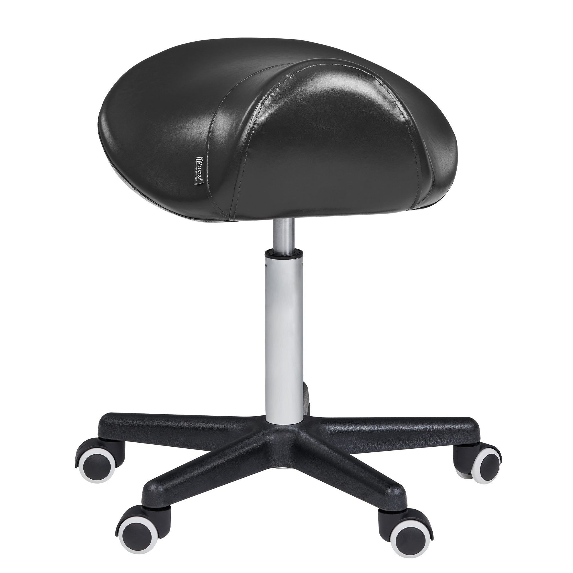 Master Massage Ergonomic Swivel Saddle Stool, Posture Chair with a Durable Pneumatic Hydraulic Lift (Sleek Black Color)