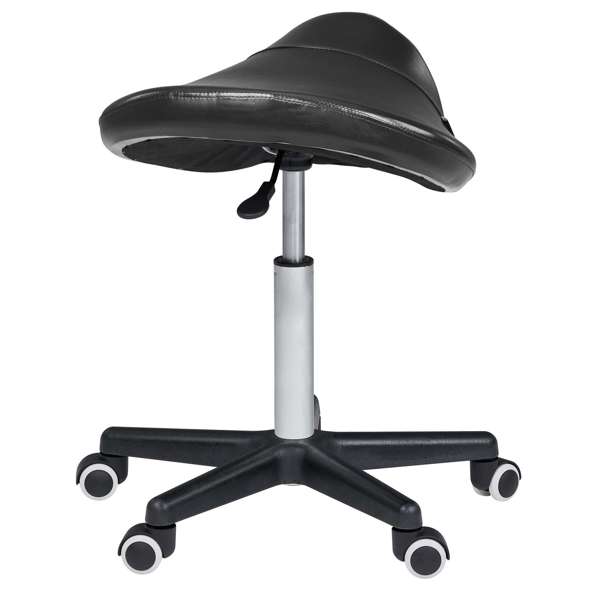 Master Massage Ergonomic Swivel Saddle Stool, Posture Chair with a Durable Pneumatic Hydraulic Lift (Sleek Black Color)